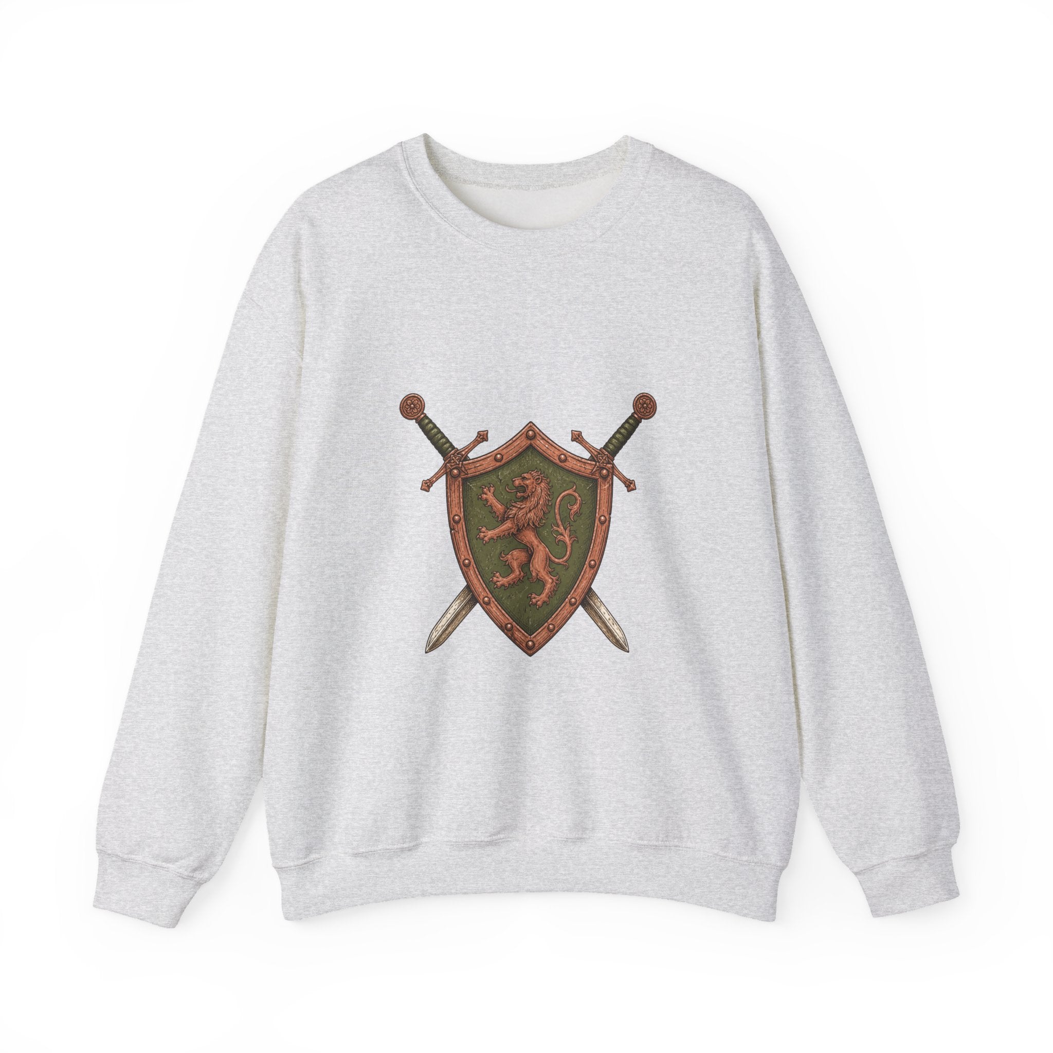Matching Couple Sweatshirt - Crown & Shield Matching Couple Premium Fleece Sweatshirt Hand-Drawn Art His Hers Anniversary Gift - Design B