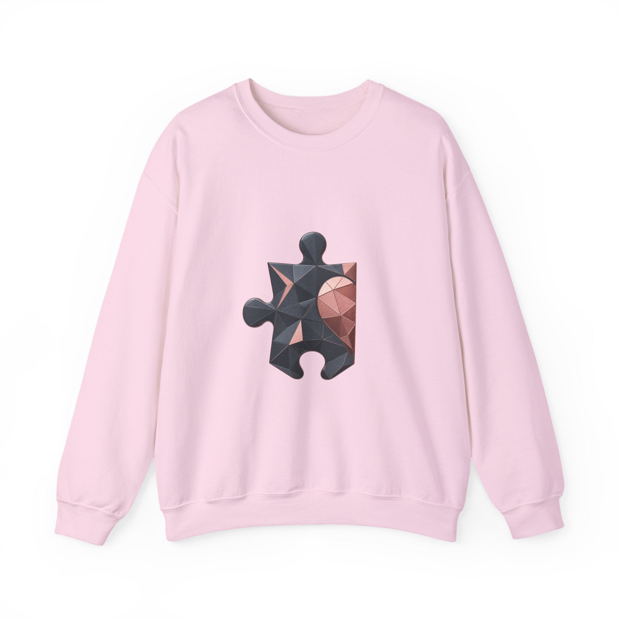 Matching Couple Sweatshirt - Puzzle Pieces Matching Couple Comfort Colors Crew Geometric Art His Hers Love Gift - Design A