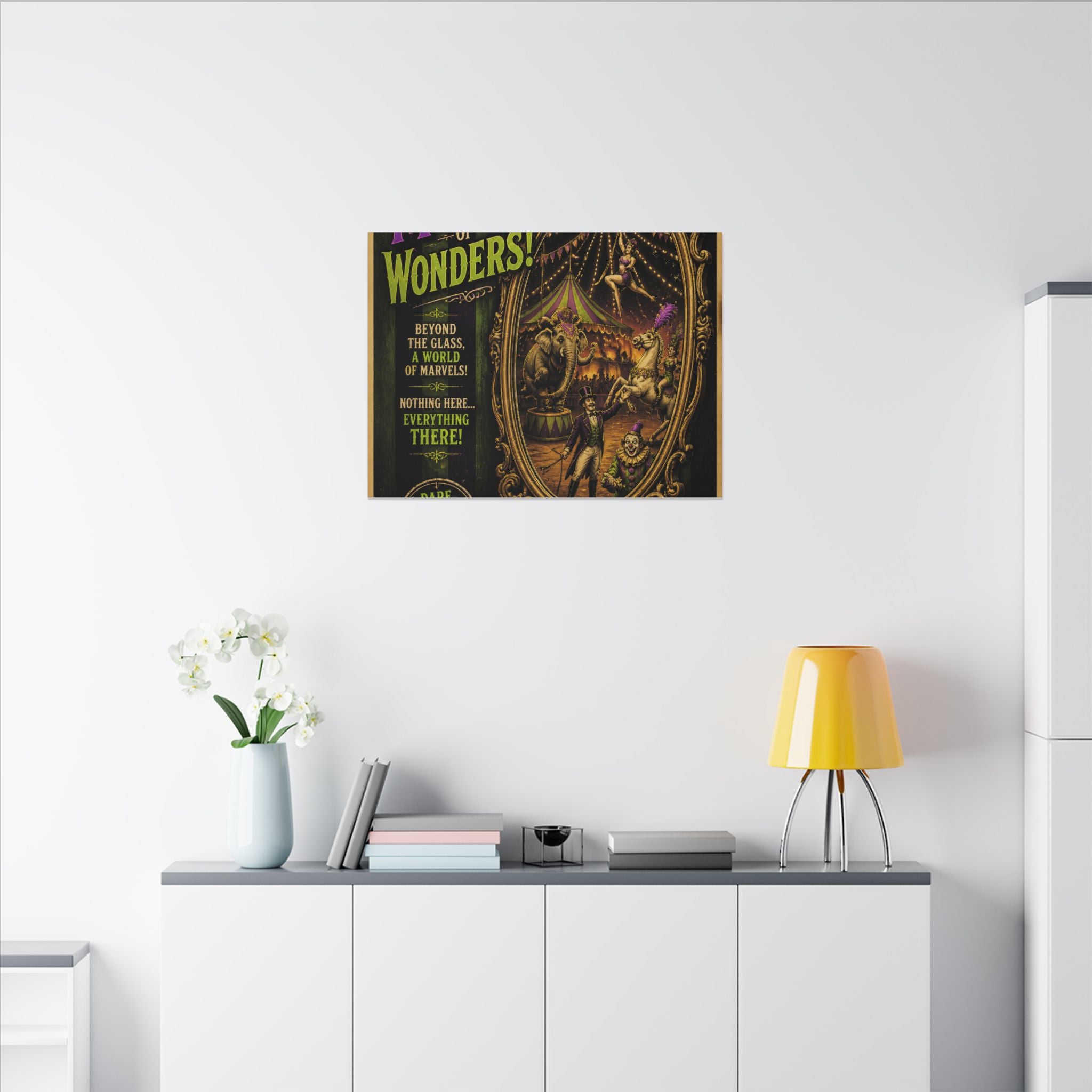 Vintage Mirror Circus Wall Art Canvas 24×36 Vintage Circus Bedroom Decor Maximalist Print