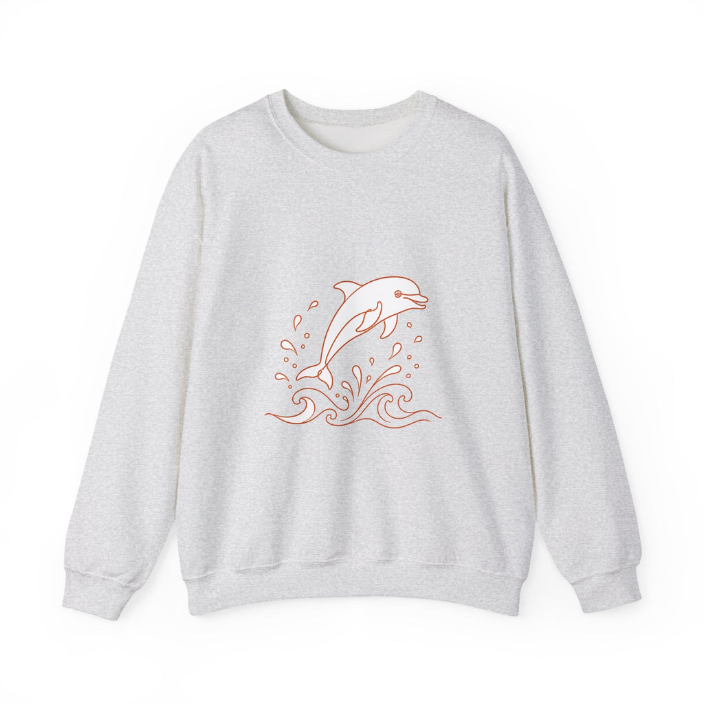 Matching Couple Sweatshirt - Shark & Dolphin Matching Couple Crewneck Sweatshirt Minimalist Art His Hers Valentine Gift - Design B
