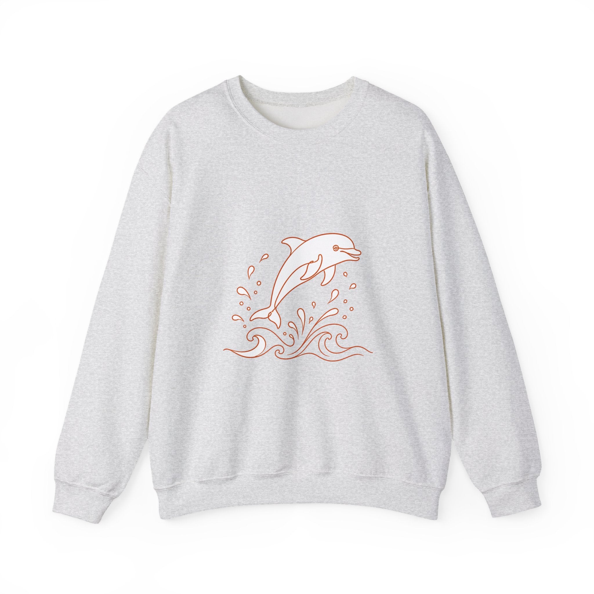 Matching Couple Sweatshirt - Shark & Dolphin Matching Couple Crewneck Sweatshirt Minimalist Art His Hers Valentine Gift - Design B