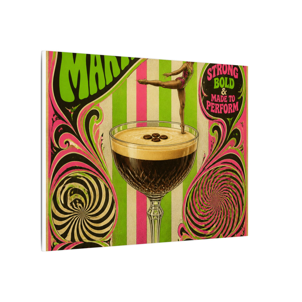 Espresso Martini Acrobat Wall Art Canvas 24×36 Psychedelic Dining Room Decor Maximalist Print
