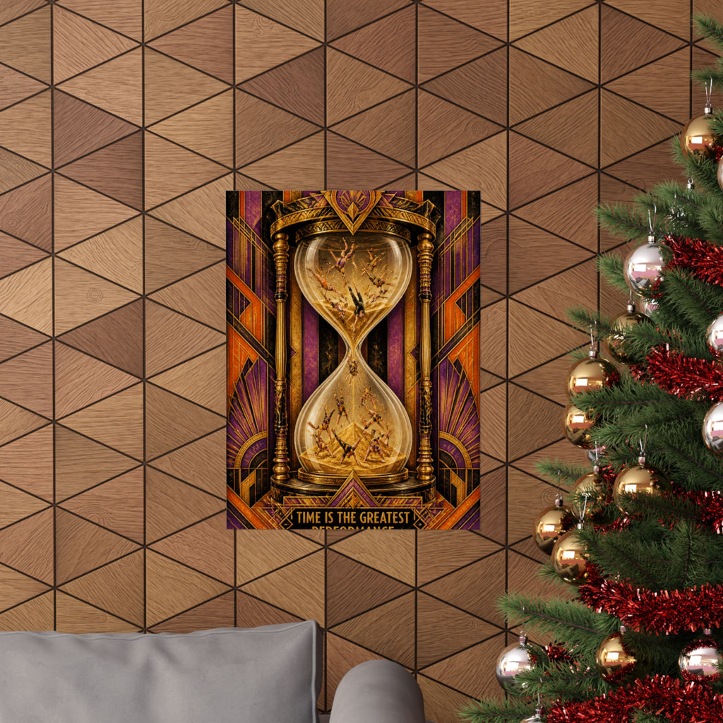 Hourglass Acrobats Wall Art Poster 18×24 Art Deco Entryway Decor Maximalist Print