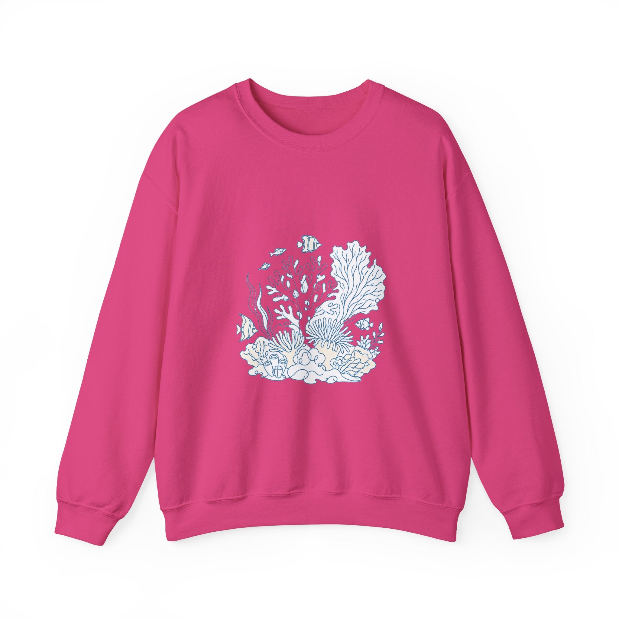 Matching Couple Sweatshirt - Coral Reef & Deep Sea Matching Couple Comfort Colors Crew Minimalist Art His Hers Christmas Gift - Design A