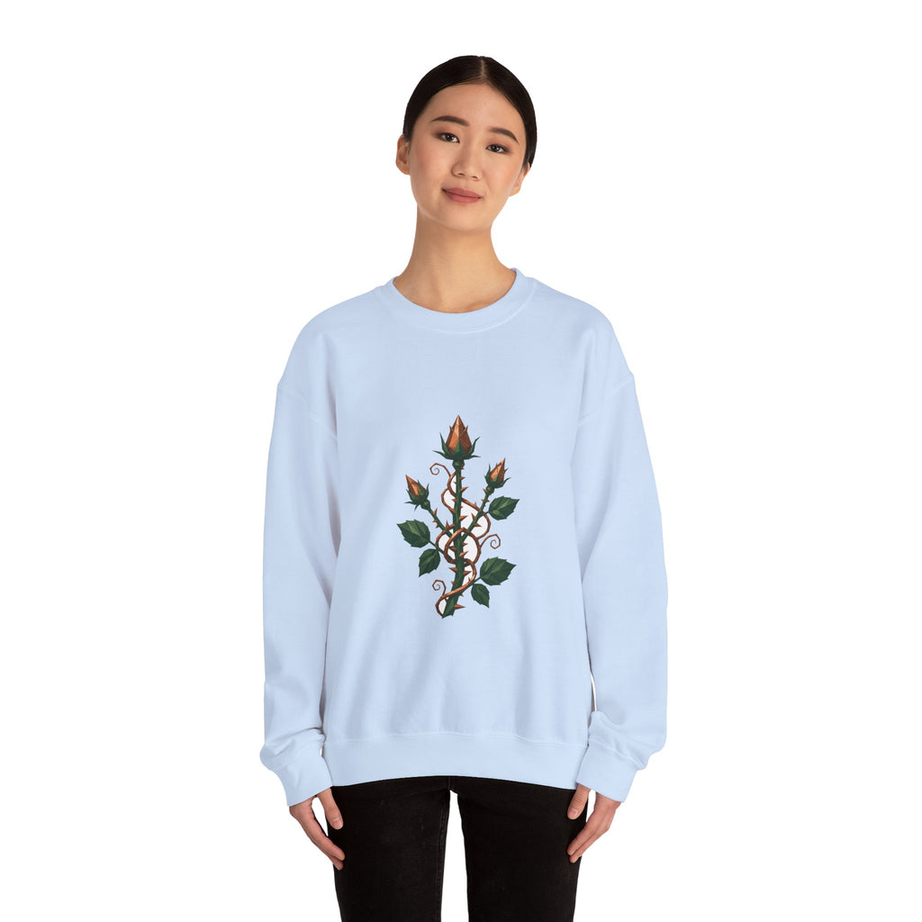 Matching Couple Sweatshirt - Rose & Thorn Matching Couple Premium Fleece Sweatshirt Geometric Art His Hers Love Gift - Design B