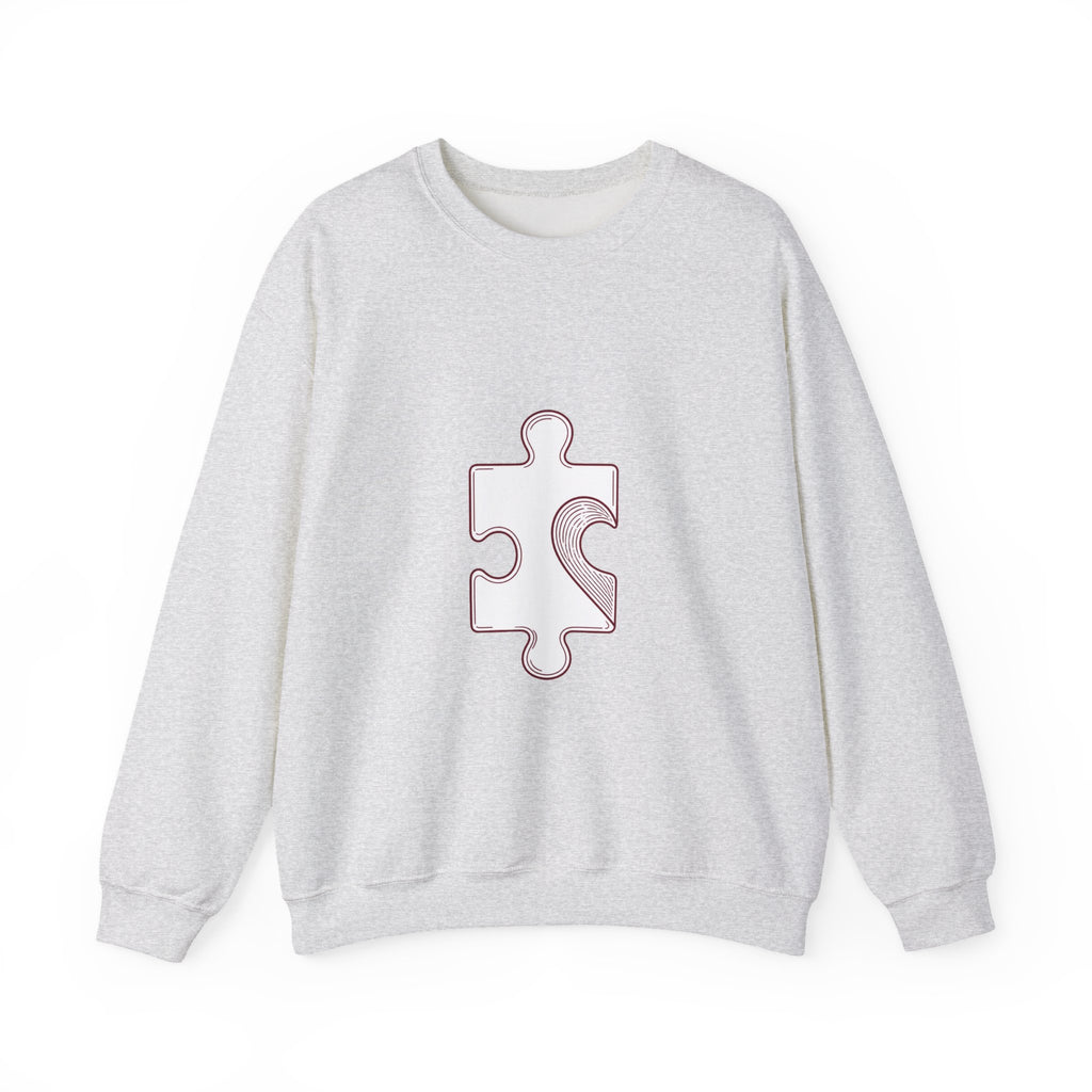 Matching Couple Sweatshirt - Puzzle Pieces Matching Couple Premium Fleece Sweatshirt Minimalist Art His Hers Christmas Gift - Design A