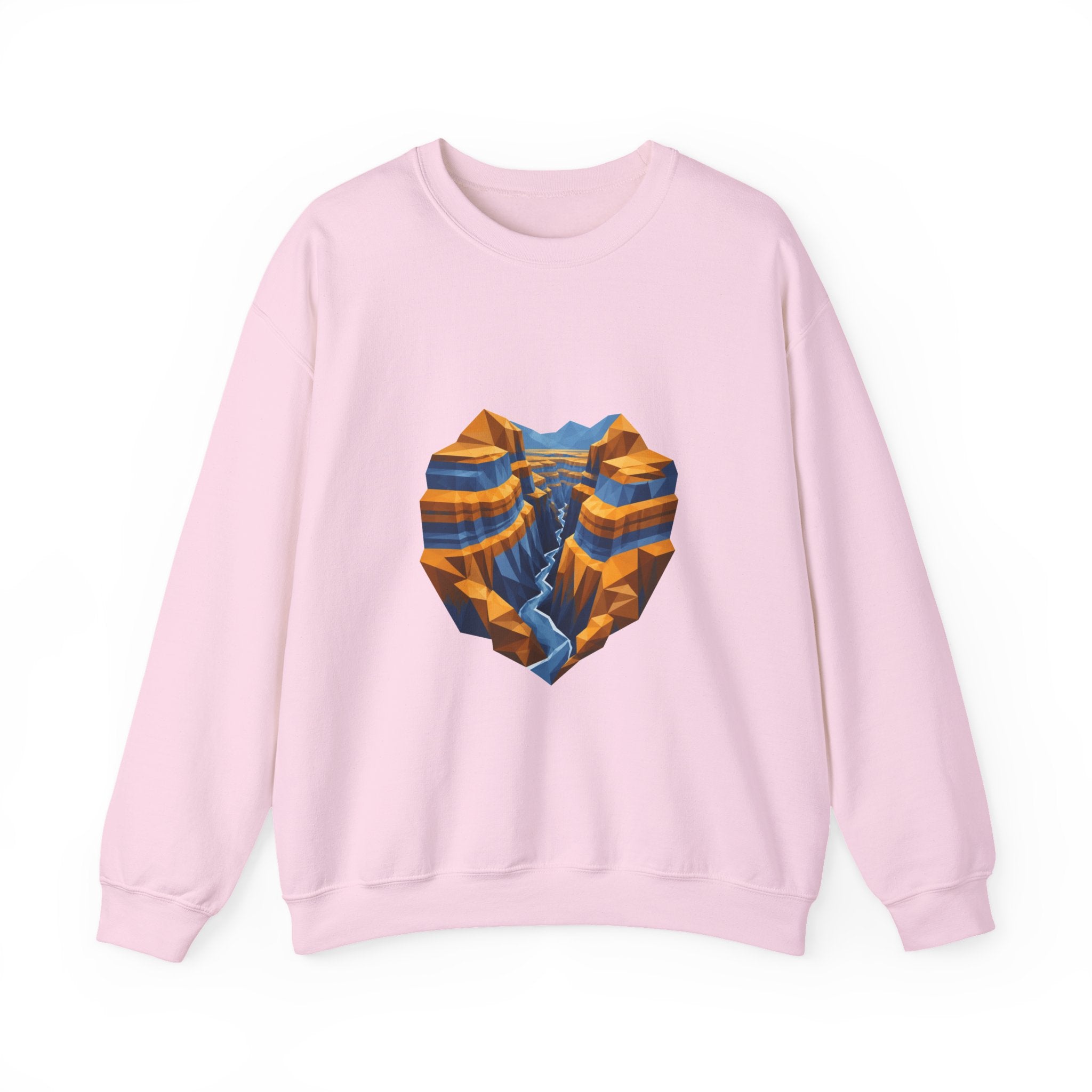 Matching Couple Sweatshirt - Lavender Fields & Canyon Matching Couple Premium Fleece Sweatshirt Geometric Art His Hers Love Gift - Design B
