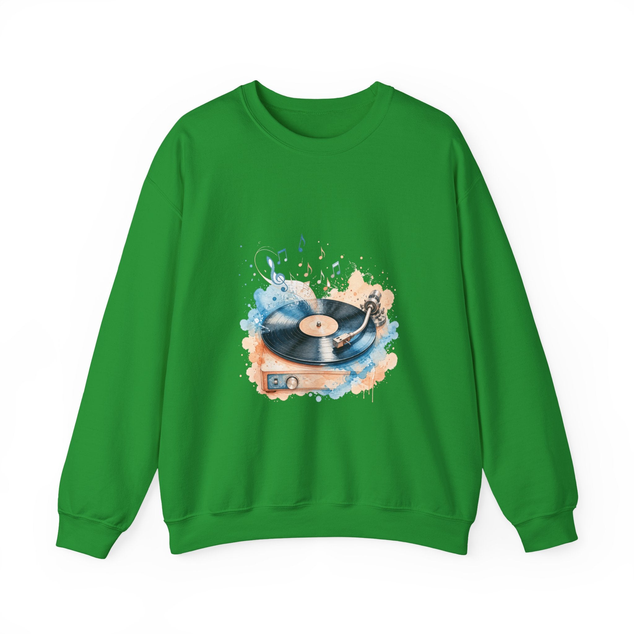 Matching Couple Sweatshirt - Vinyl & Cassette Matching Couple Comfort Colors Crew Watercolor Art His Hers Birthday Gift - Design A