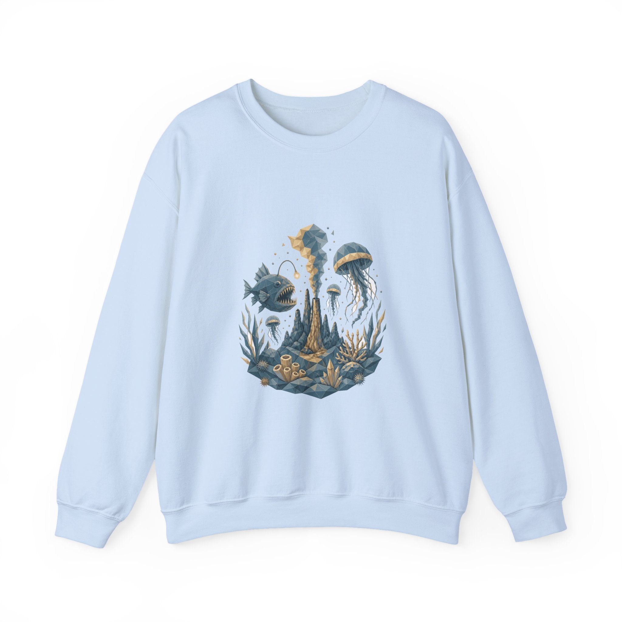 Matching Couple Sweatshirt - Coral Reef & Deep Sea Matching Couple Comfort Colors Crew Geometric Art His Hers Love Gift - Design B
