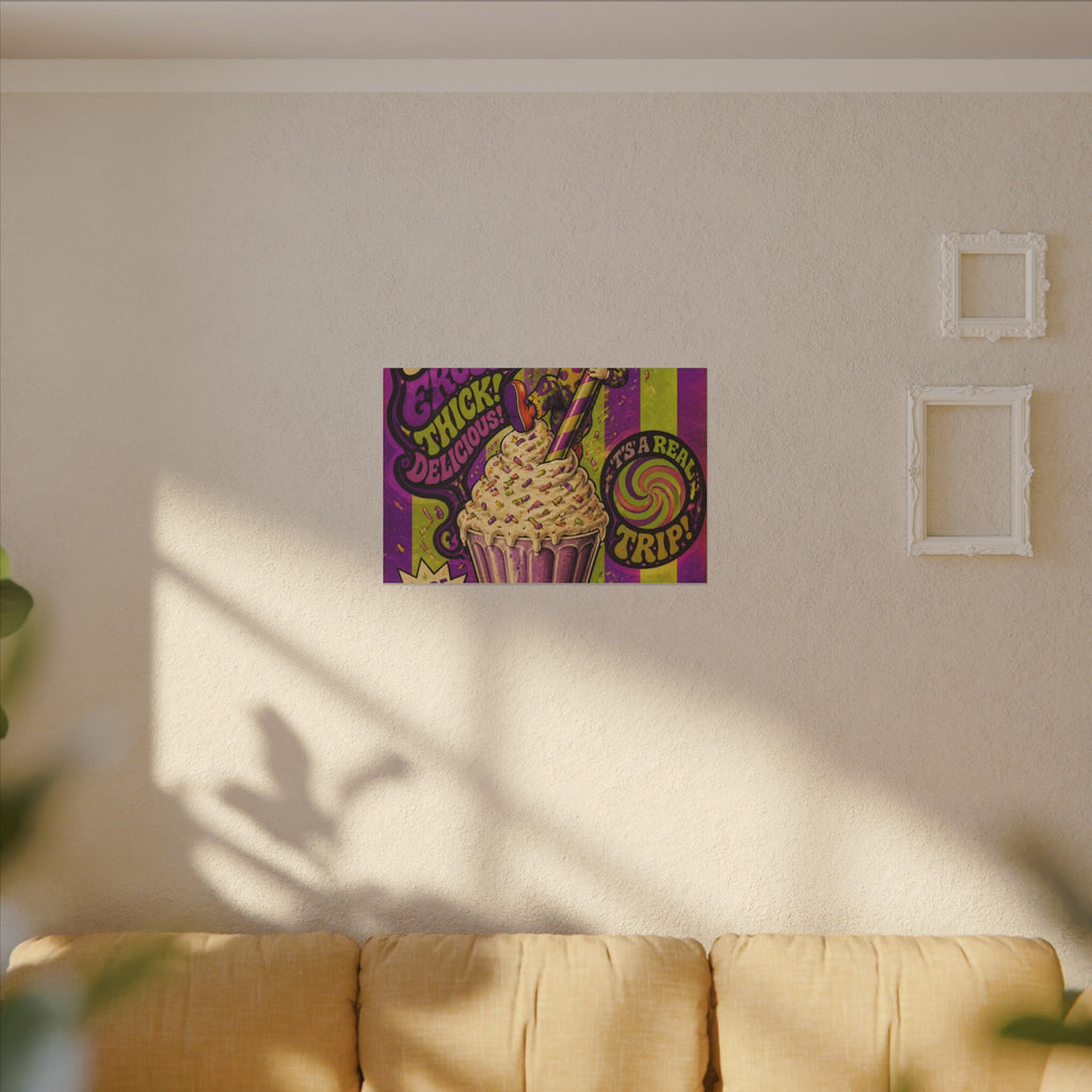 Milkshake Slide Clown Wall Art Canvas 16×20 Psychedelic Cafe Decor Maximalist Print