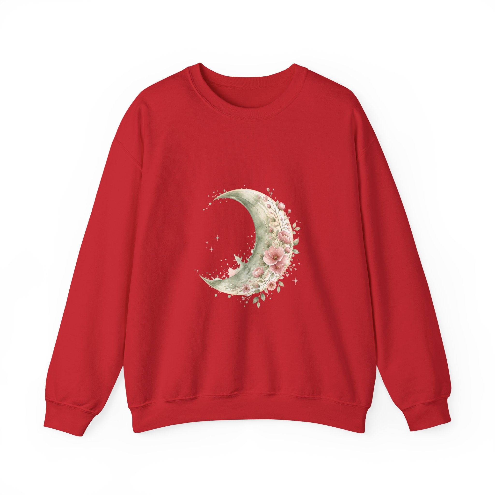 Matching Couple Sweatshirt - Waxing & Waning Moon Matching Couple Crewneck Sweatshirt Watercolor Art His Hers Engagement Gift - Design A