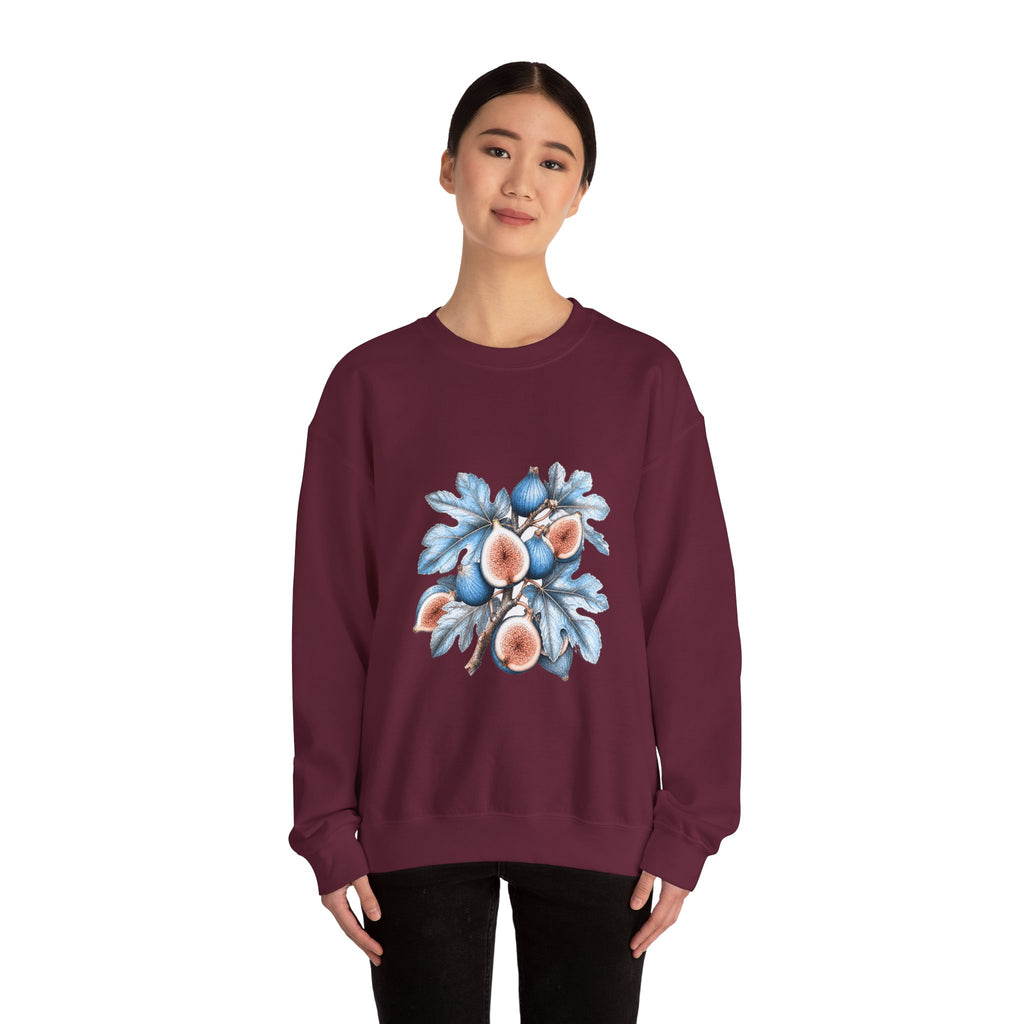 Matching Couple Sweatshirt - Olive Branch & Fig Matching Couple Comfort Colors Crew Hand-Drawn Art His Hers Anniversary Gift - Design B