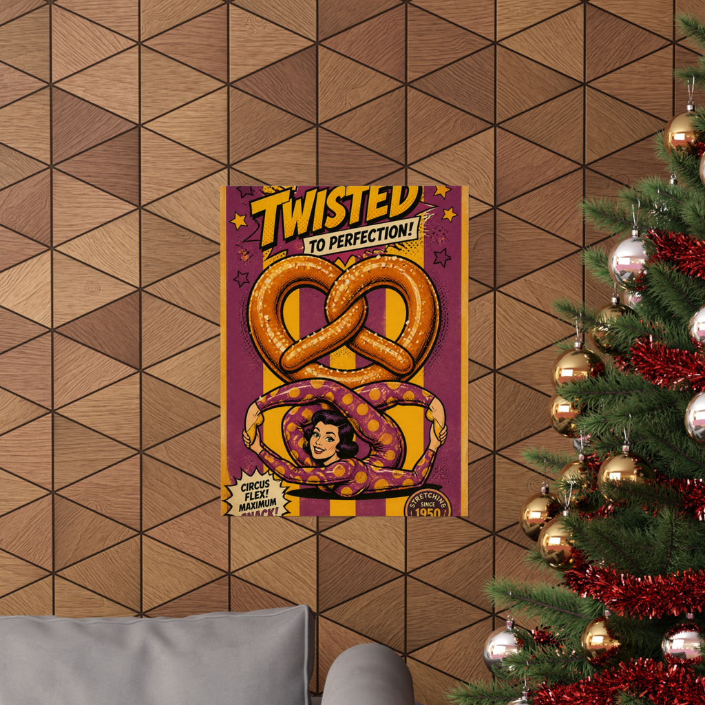 Pretzel Contortionist Wall Art Poster 18×24 Pop Art Living Room Decor Maximalist Print
