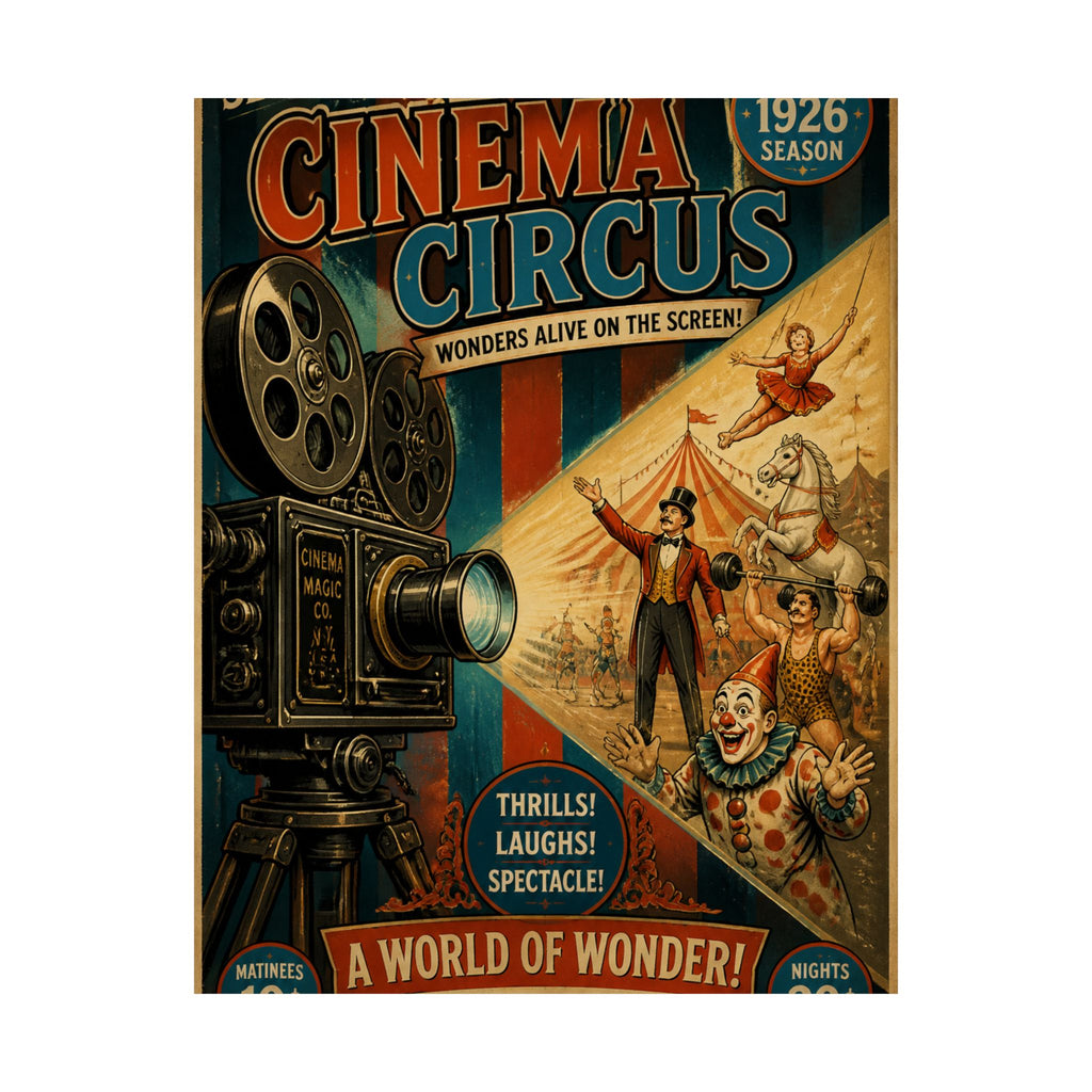 Film Camera Projector Show Wall Art Poster 24×36 Vintage Circus Bedroom Decor Maximalist Print