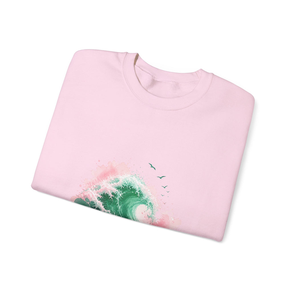 Matching Couple Sweatshirt - Mountain & Ocean Matching Couple Comfort Colors Crew Watercolor Art His Hers Birthday Gift - Design B