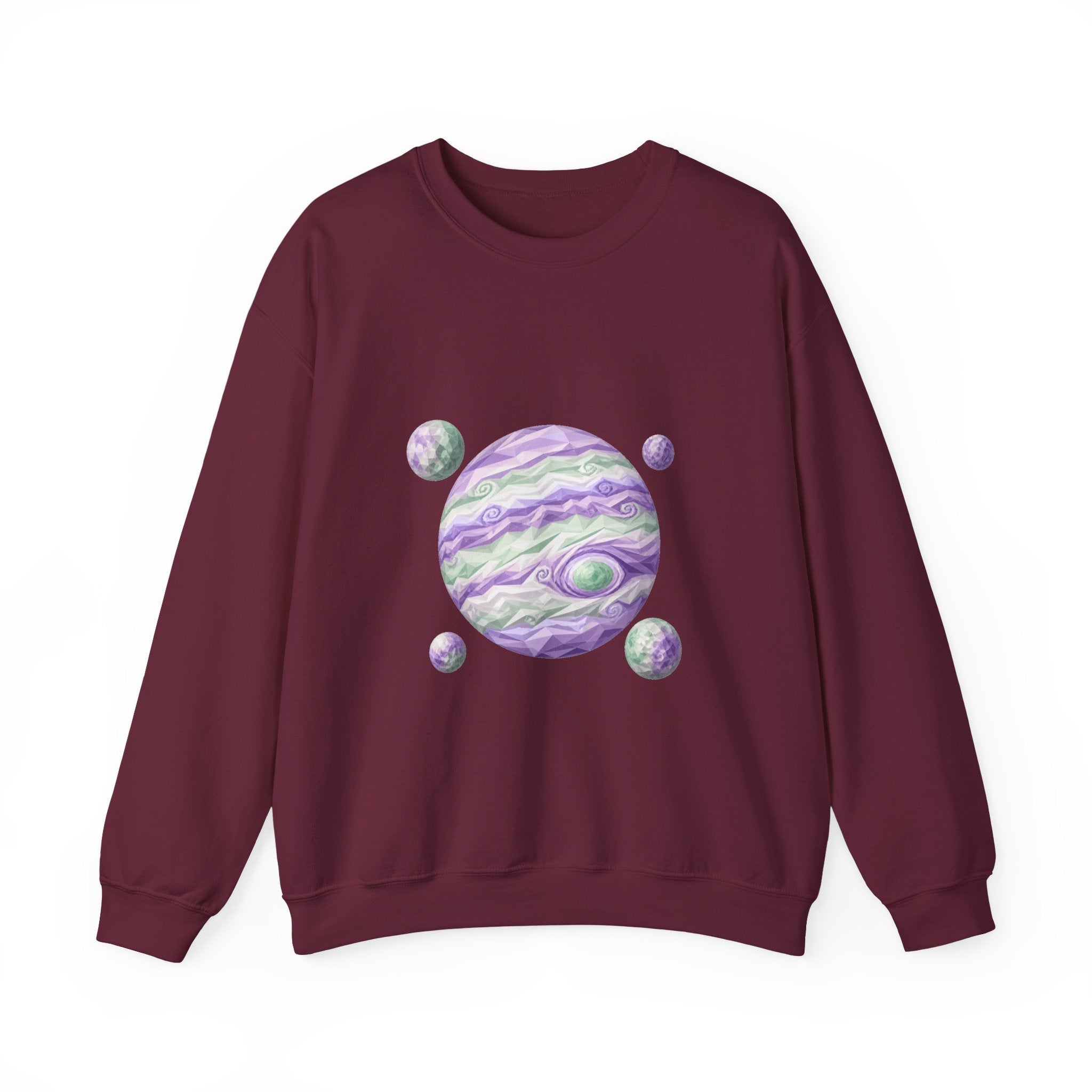 Matching Couple Sweatshirt - Saturn & Jupiter Matching Couple Crewneck Sweatshirt Geometric Art His Hers Couple Gift - Design B