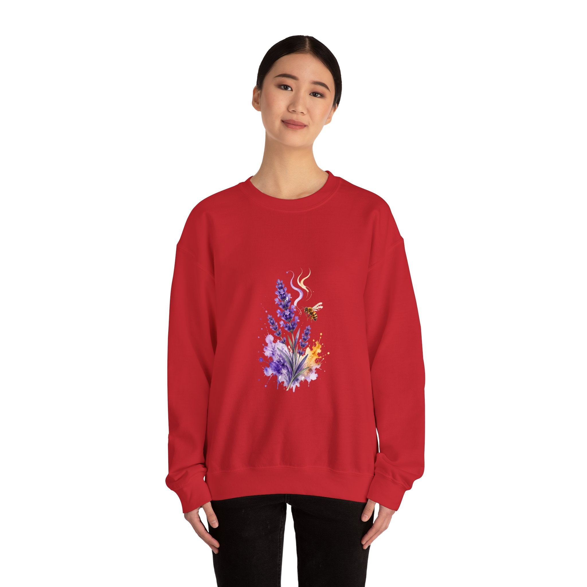 Matching Couple Sweatshirt - Lavender & Thistle Matching Couple Crewneck Sweatshirt Watercolor Art His Hers Engagement Gift - Design A