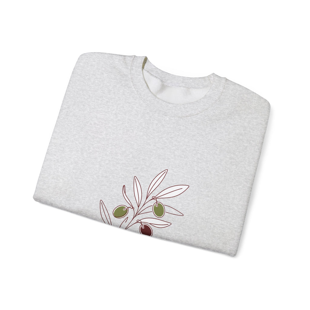 Matching Couple Sweatshirt - Olive Branch & Fig Matching Couple Crewneck Sweatshirt Minimalist Art His Hers Valentine Gift - Design A