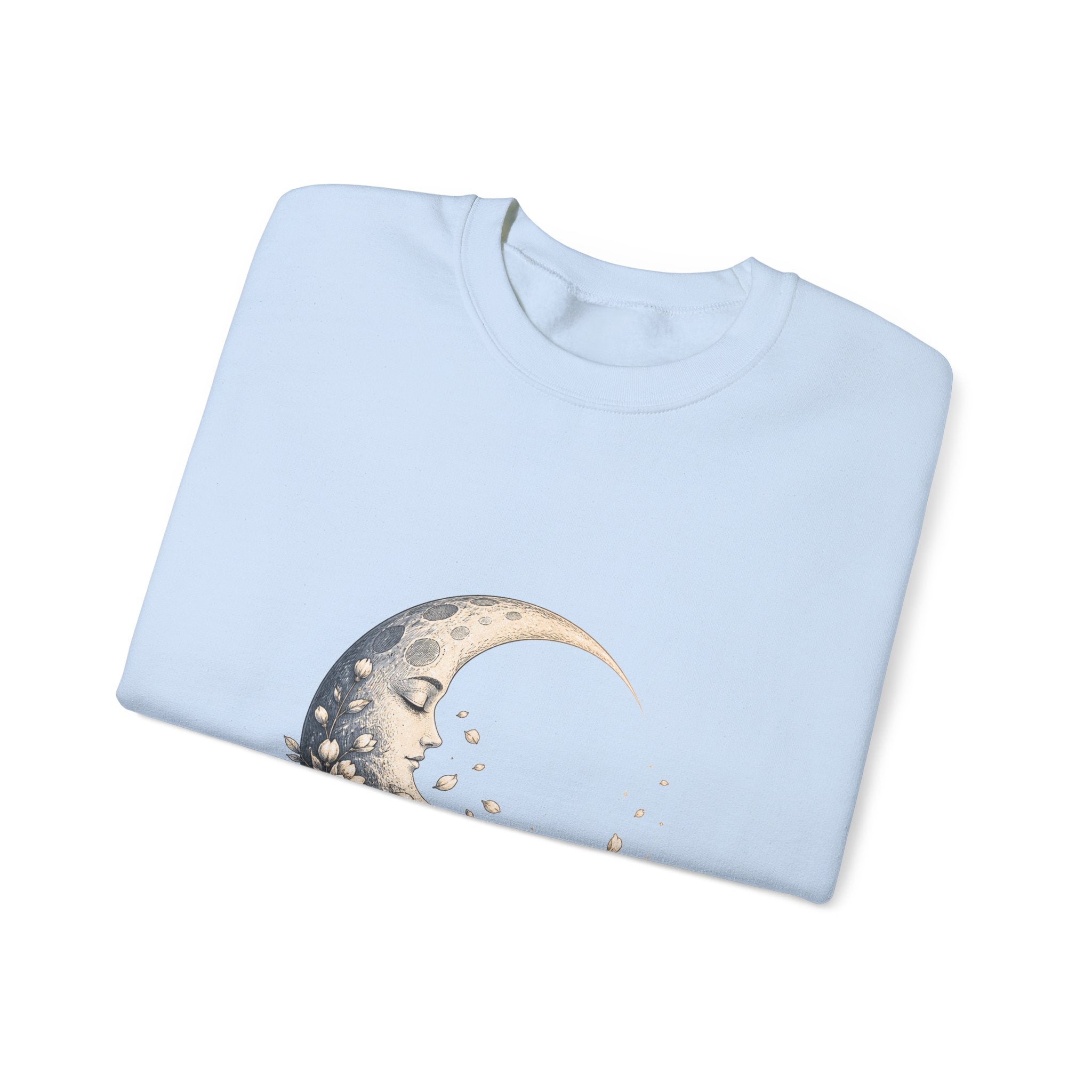 Matching Couple Sweatshirt - Waxing & Waning Moon Matching Couple Premium Fleece Sweatshirt Hand-Drawn Art His Hers Anniversary Gift - Design B