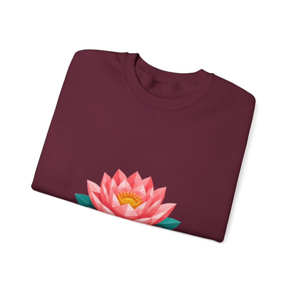 Matching Couple Sweatshirt - Open & Closed Lotus Matching Couple Premium Fleece Sweatshirt Geometric Art His Hers Love Gift - Design A