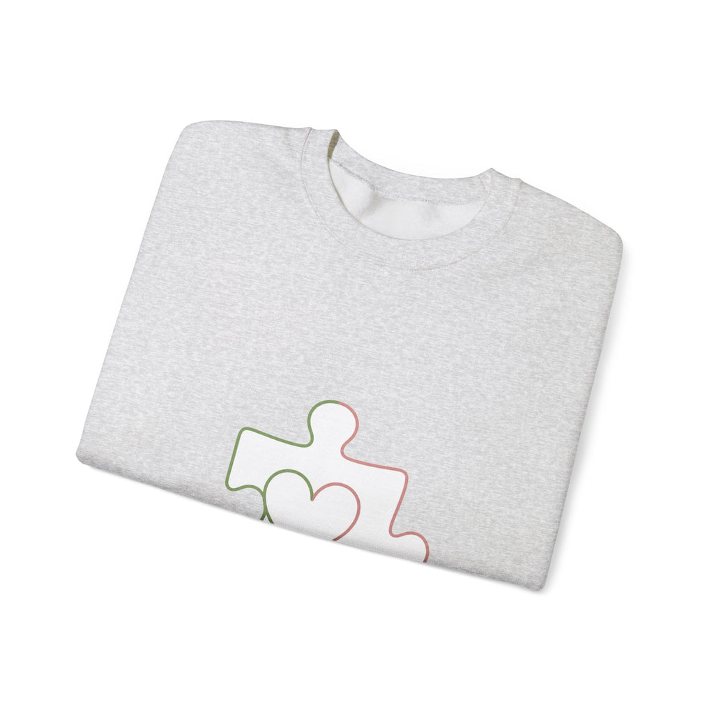 Matching Couple Sweatshirt - Puzzle Pieces Matching Couple Crewneck Sweatshirt Minimalist Art His Hers Valentine Gift - Design B