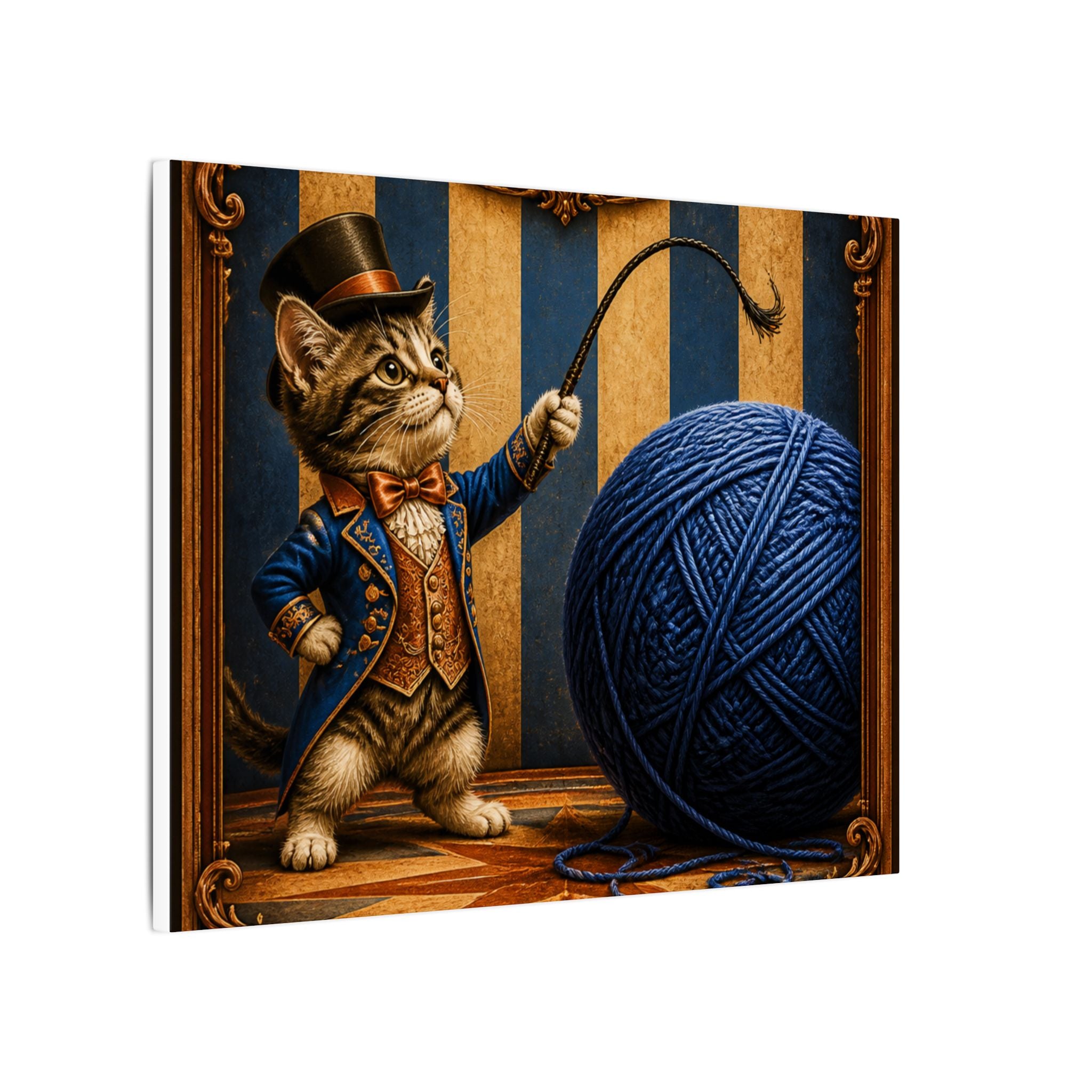 Cat Lion Tamer Wall Art Canvas 24×36 Baroque Studio Decor Maximalist Print