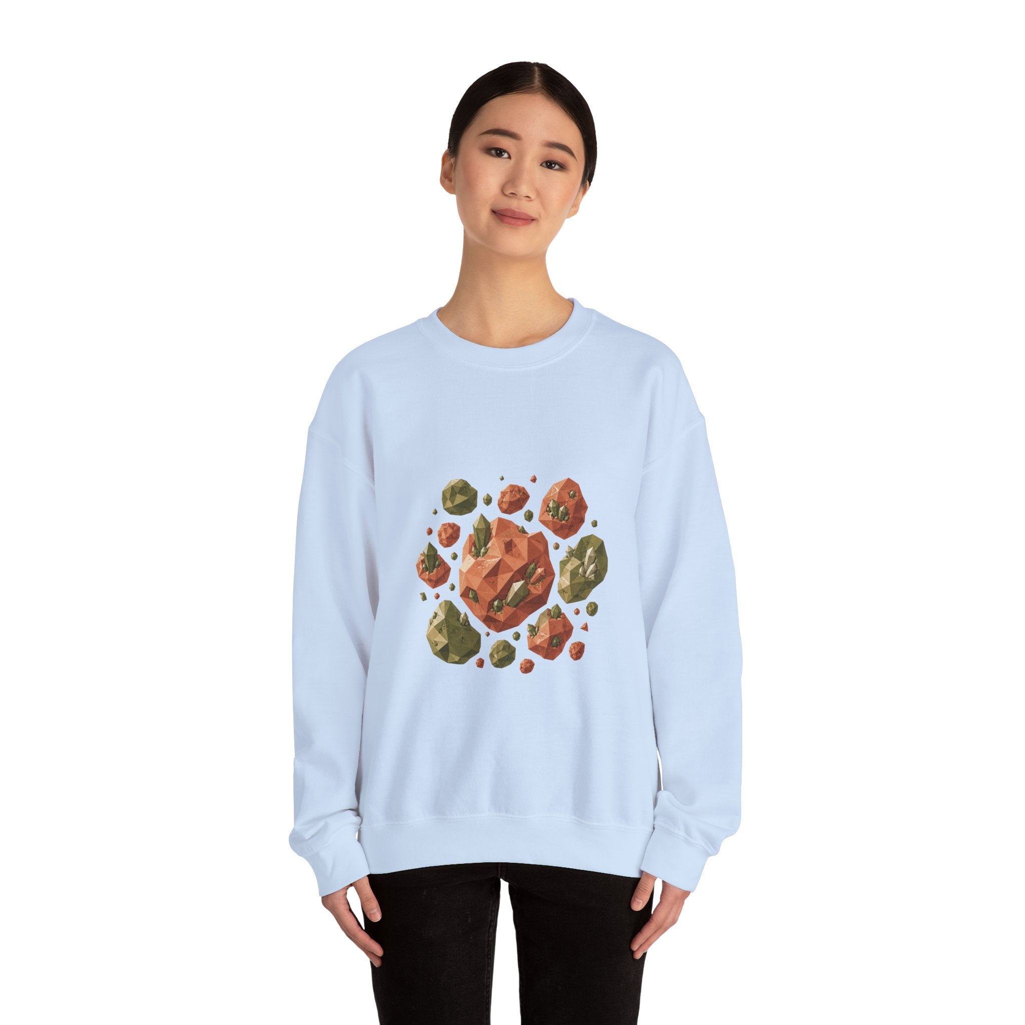 Matching Couple Sweatshirt - Comet & Asteroid Matching Couple Crewneck Sweatshirt Geometric Art His Hers Couple Gift - Design B
