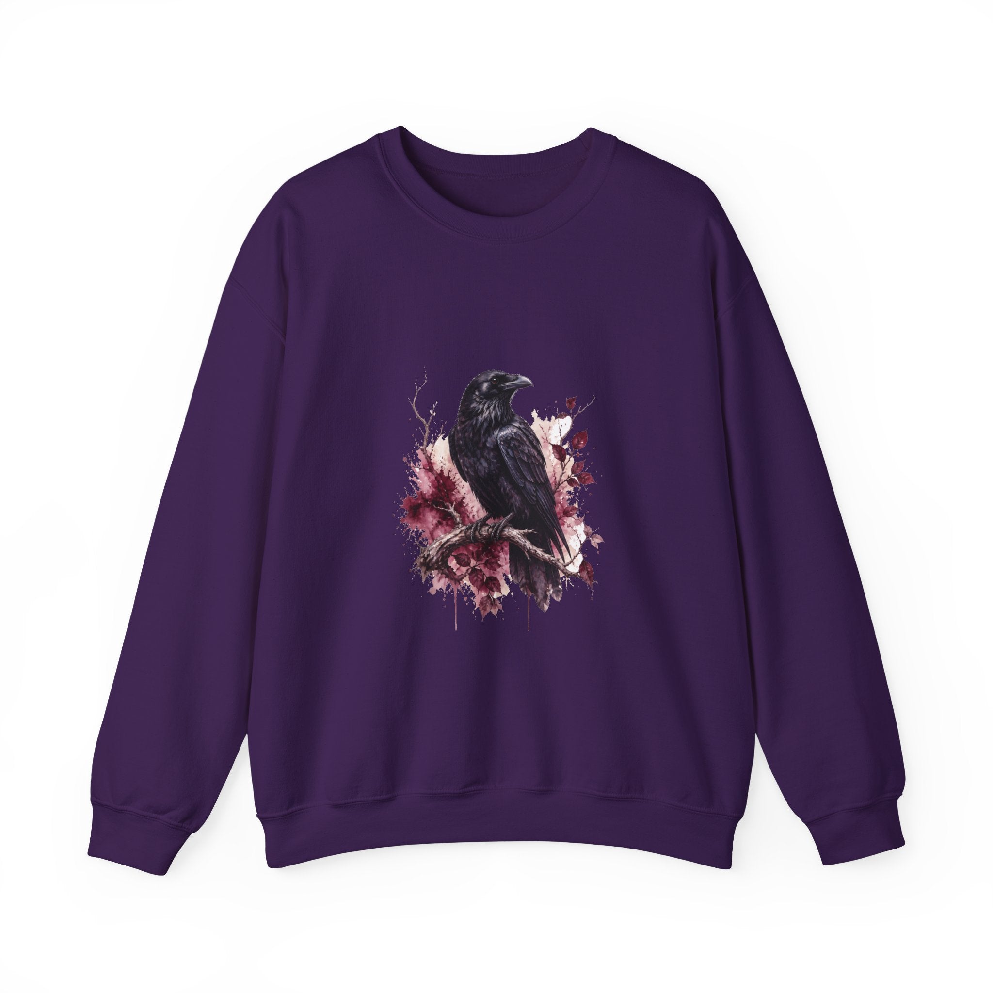 Matching Couple Sweatshirt - Raven & Swan Matching Couple Premium Fleece Sweatshirt Watercolor Art His Hers Birthday Gift - Design A