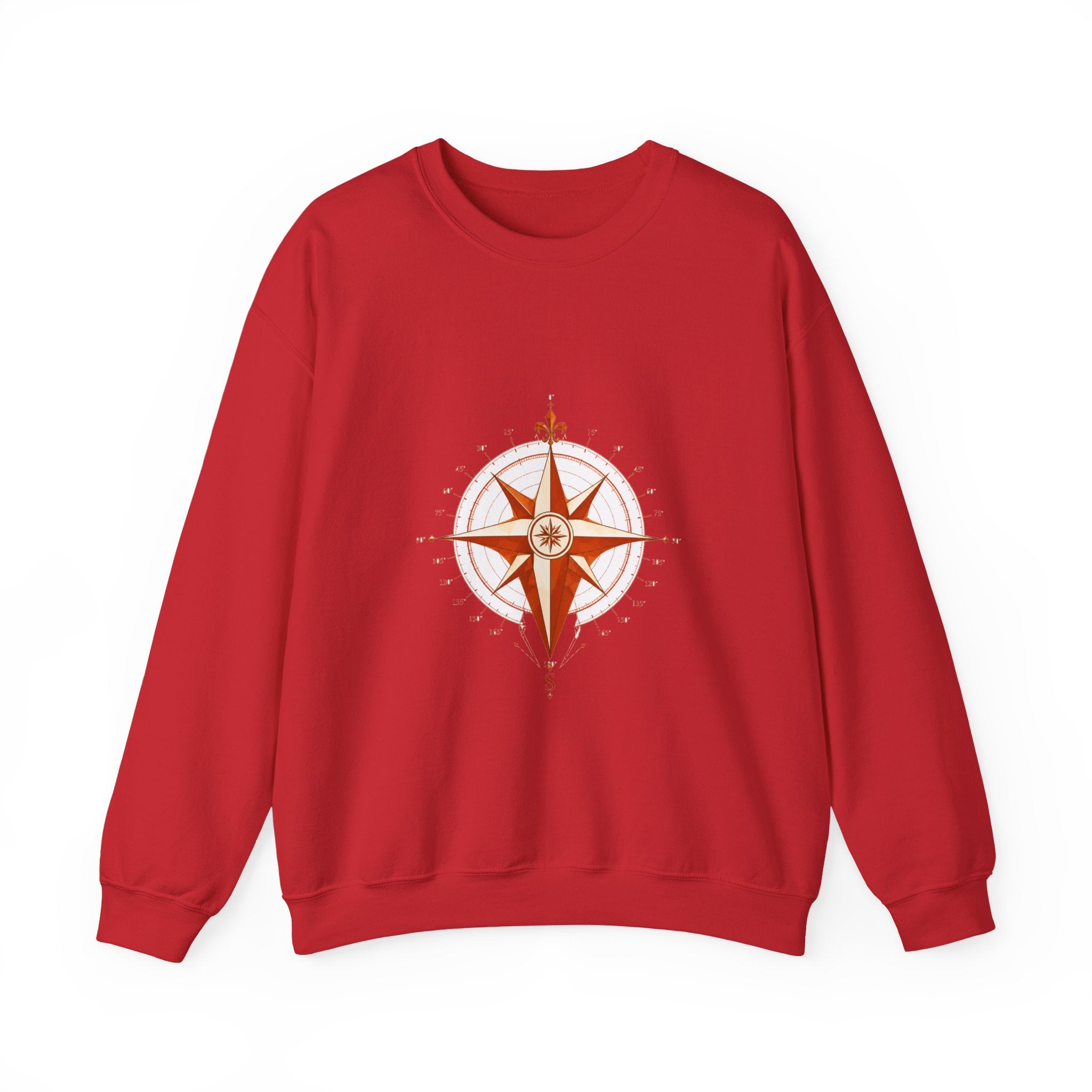 Matching Couple Sweatshirt - Compass North & South Matching Couple Comfort Colors Crew Geometric Art His Hers Love Gift - Design B