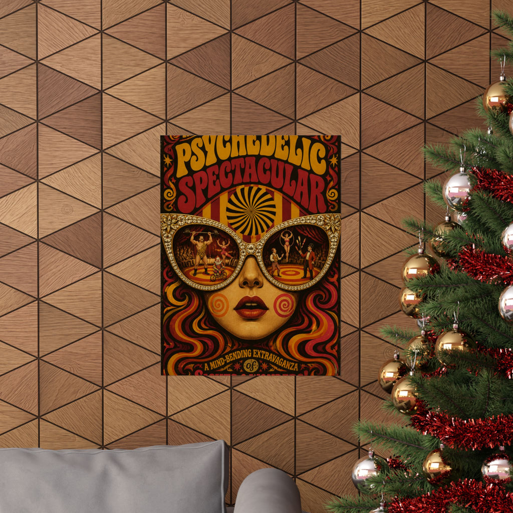 Sunglasses Circus Ring Wall Art Poster 18×24 Psychedelic Cafe Decor Maximalist Print