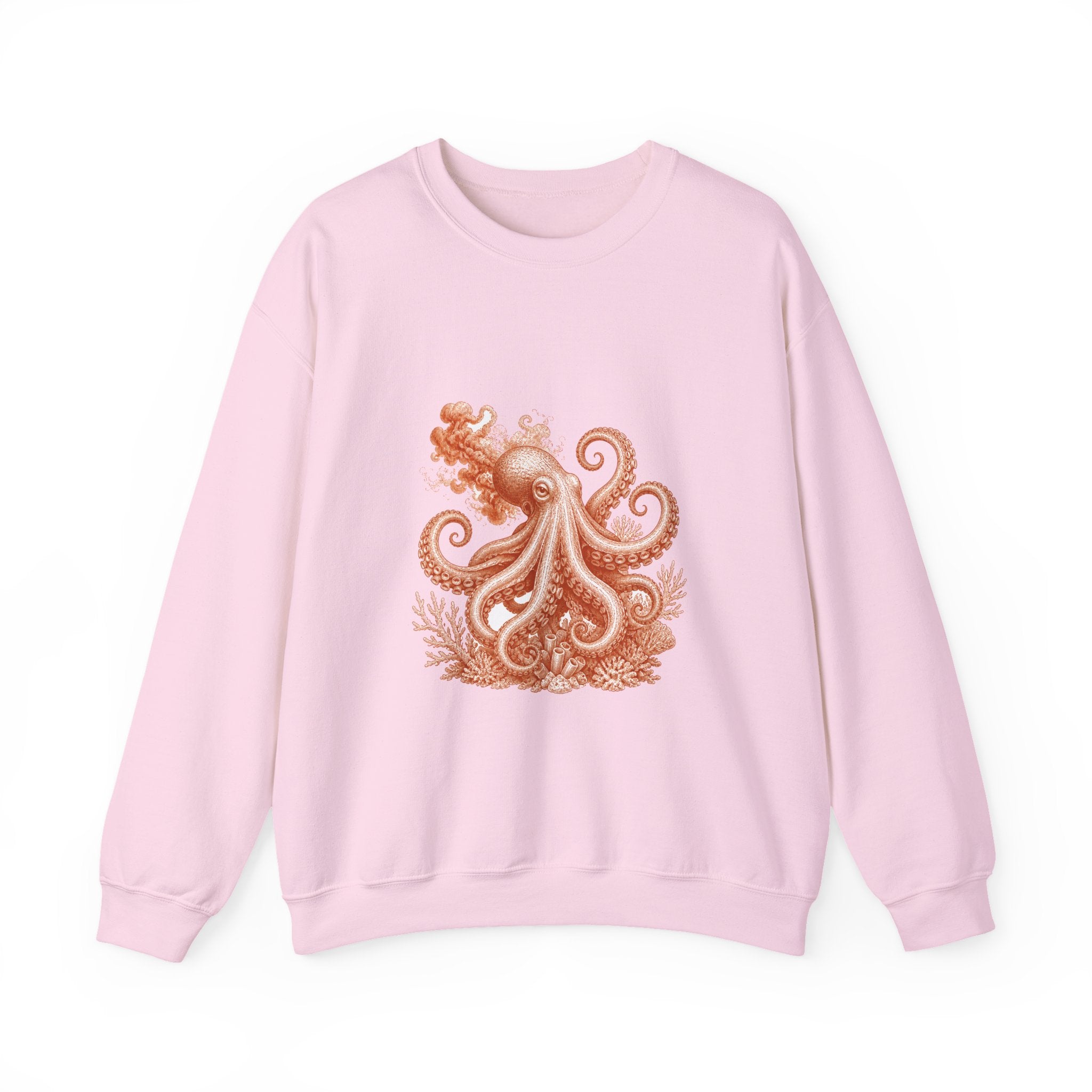 Matching Couple Sweatshirt - Octopus & Jellyfish Matching Couple Comfort Colors Crew Vintage Art His Hers Honeymoon Gift - Design A