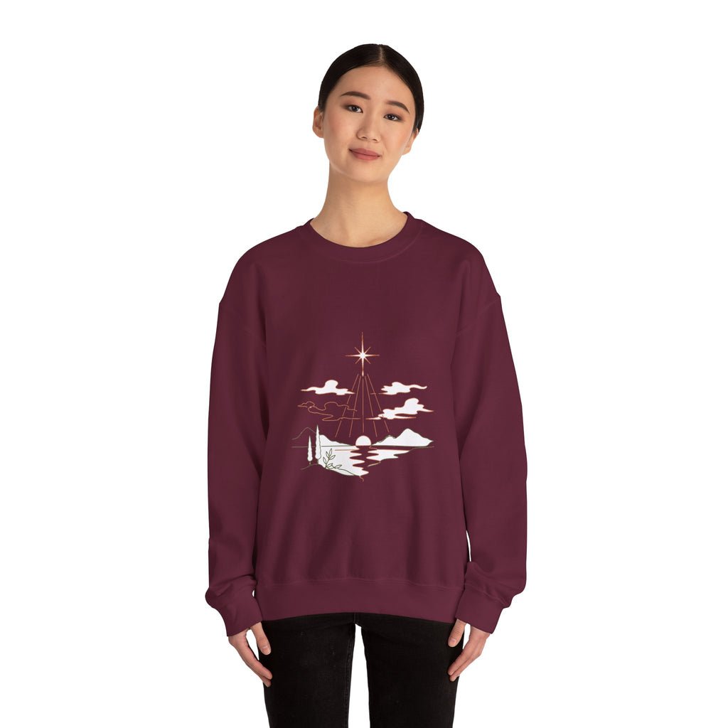 Matching Couple Sweatshirt - Evening & Morning Star Matching Couple Premium Fleece Sweatshirt Minimalist Art His Hers Christmas Gift - Design A