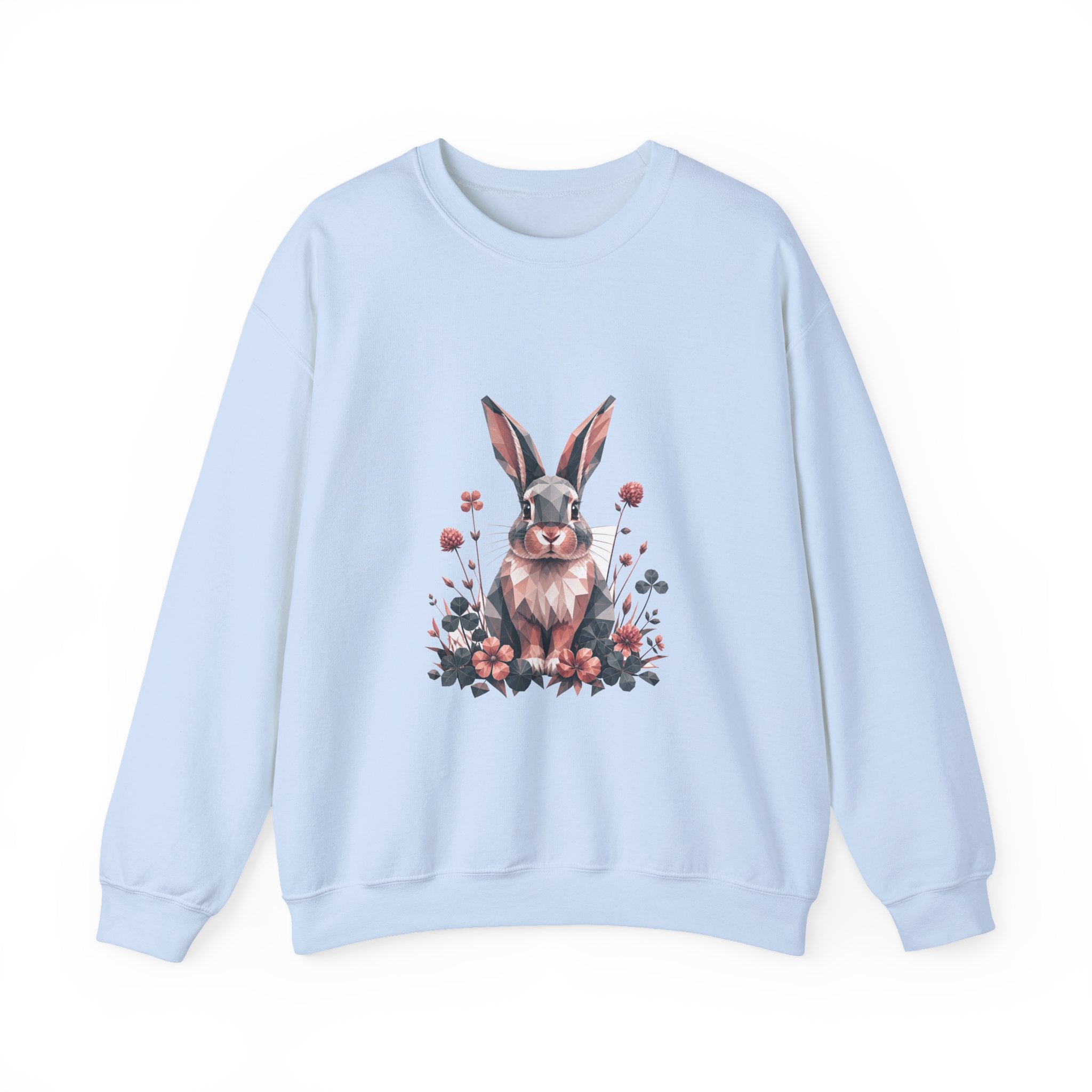 Matching Couple Sweatshirt - Fox & Rabbit Matching Couple Crewneck Sweatshirt Geometric Art His Hers Couple Gift - Design B