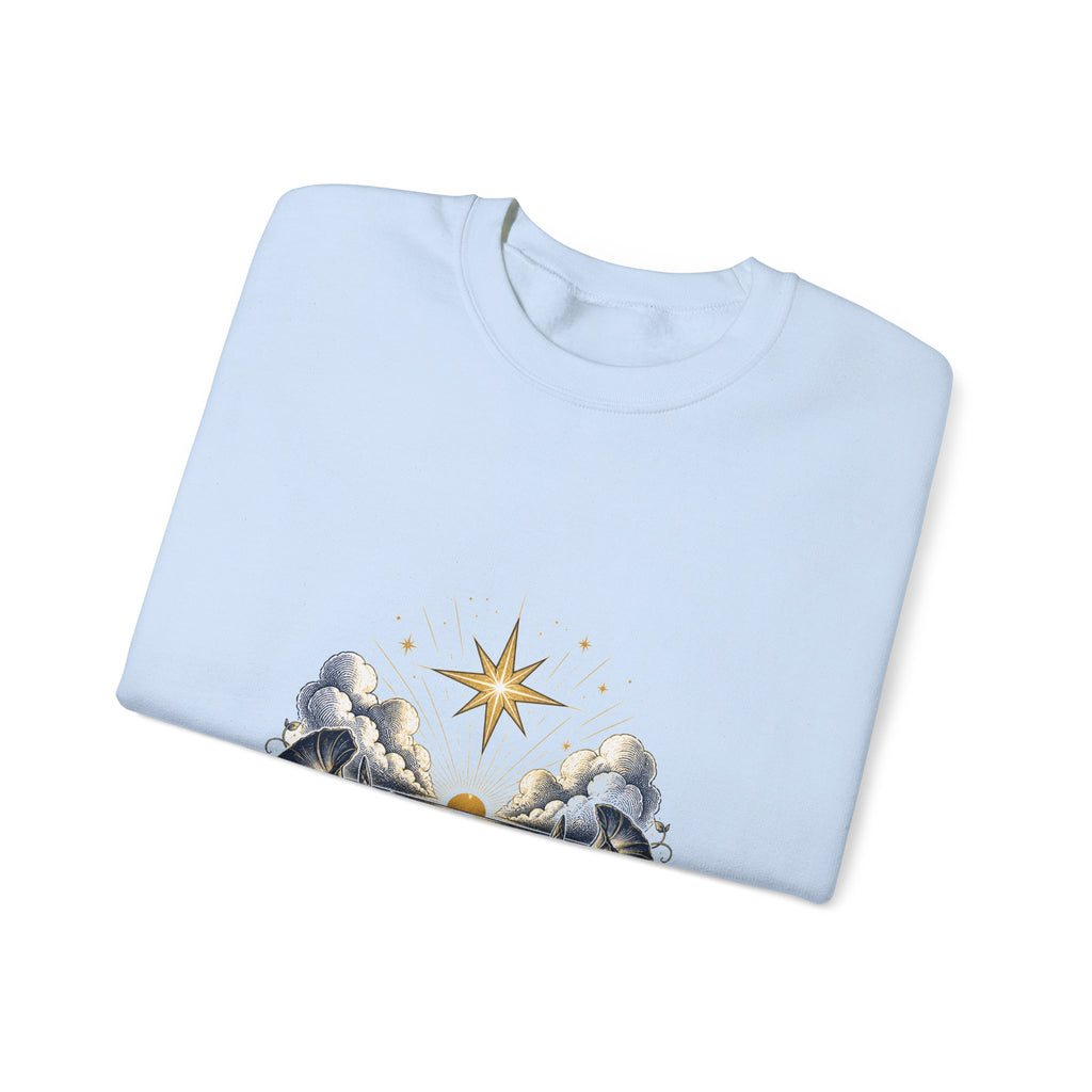 Matching Couple Sweatshirt - Evening & Morning Star Matching Couple Crewneck Sweatshirt Vintage Art His Hers Wedding Gift - Design B