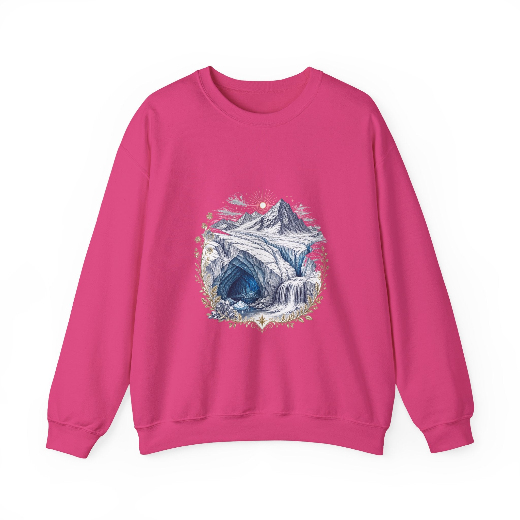Matching Couple Sweatshirt - Volcano & Glacier Matching Couple Comfort Colors Crew Vintage Art His Hers Honeymoon Gift - Design B