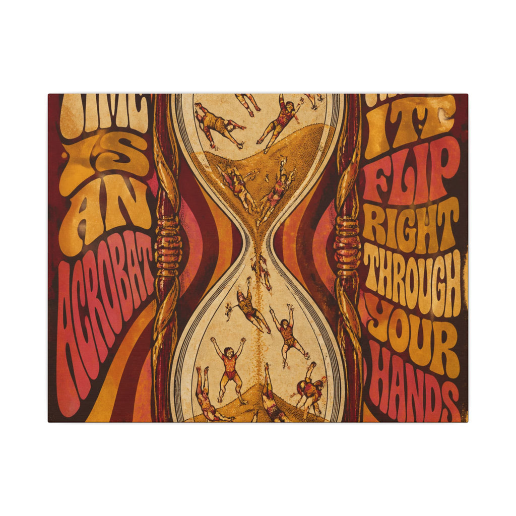 Hourglass Acrobats Wall Art Canvas 16×20 Psychedelic Cafe Decor Maximalist Print