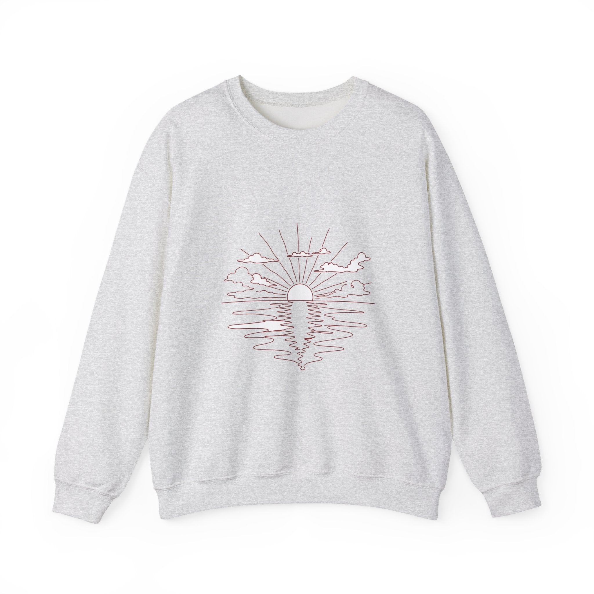 Matching Couple Sweatshirt - Sunrise & Sunset Matching Couple Premium Fleece Sweatshirt Minimalist Art His Hers Christmas Gift - Design A