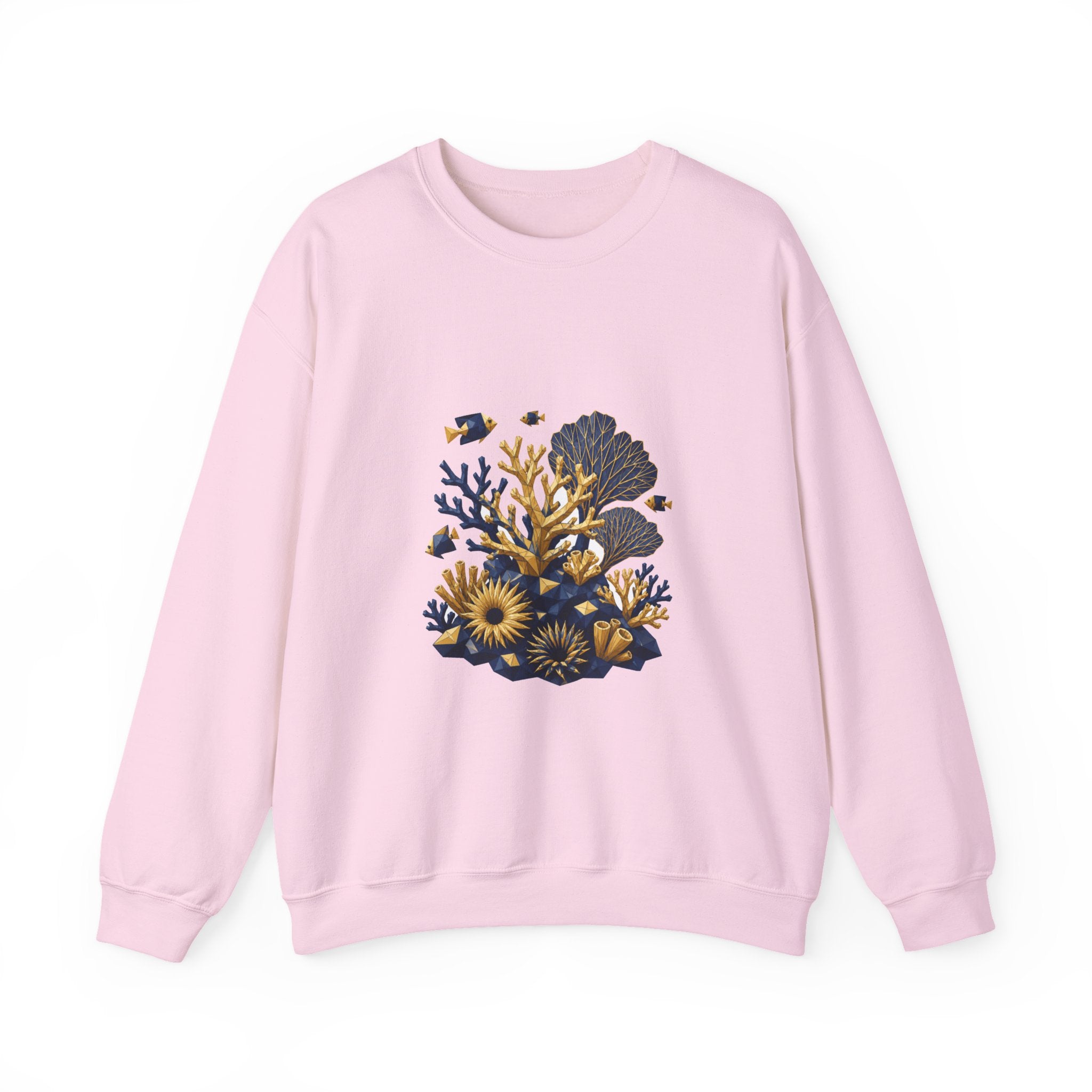 Matching Couple Sweatshirt - Coral Reef & Deep Sea Matching Couple Premium Fleece Sweatshirt Geometric Art His Hers Love Gift - Design A