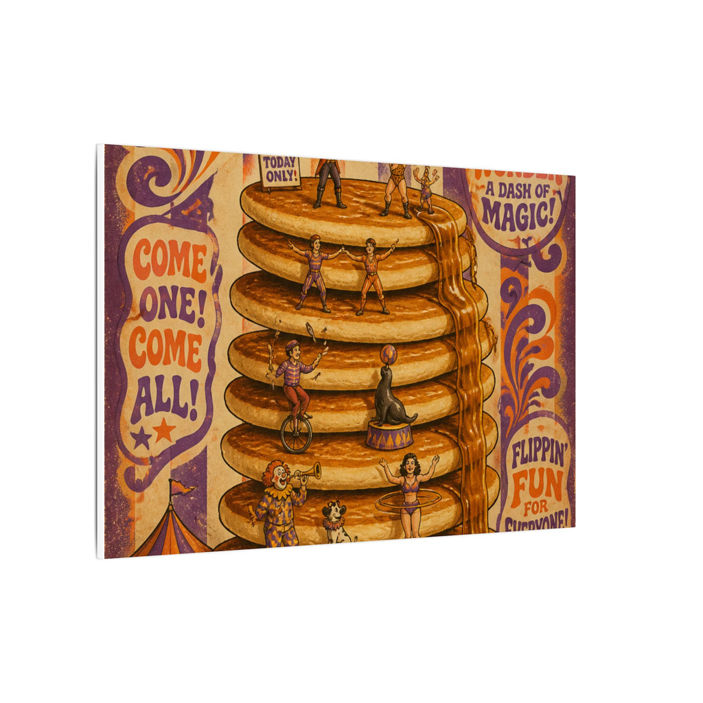 Pancake Stack Platform Wall Art Canvas 24×36 Psychedelic Dining Room Decor Maximalist Print