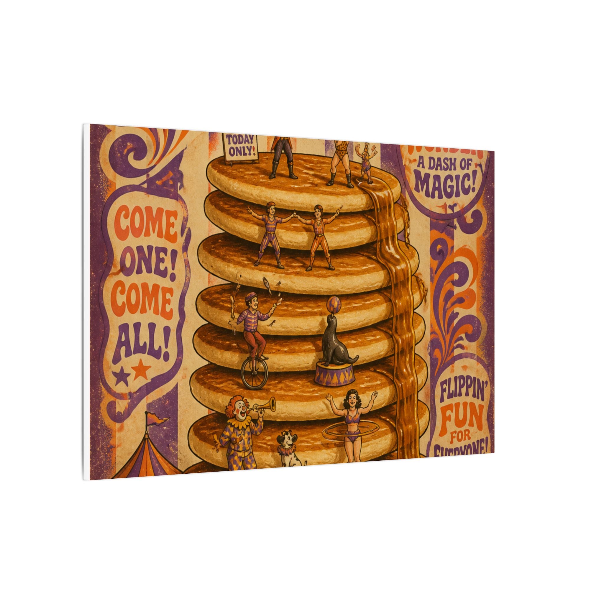 Pancake Stack Platform Wall Art Canvas 24×36 Psychedelic Dining Room Decor Maximalist Print