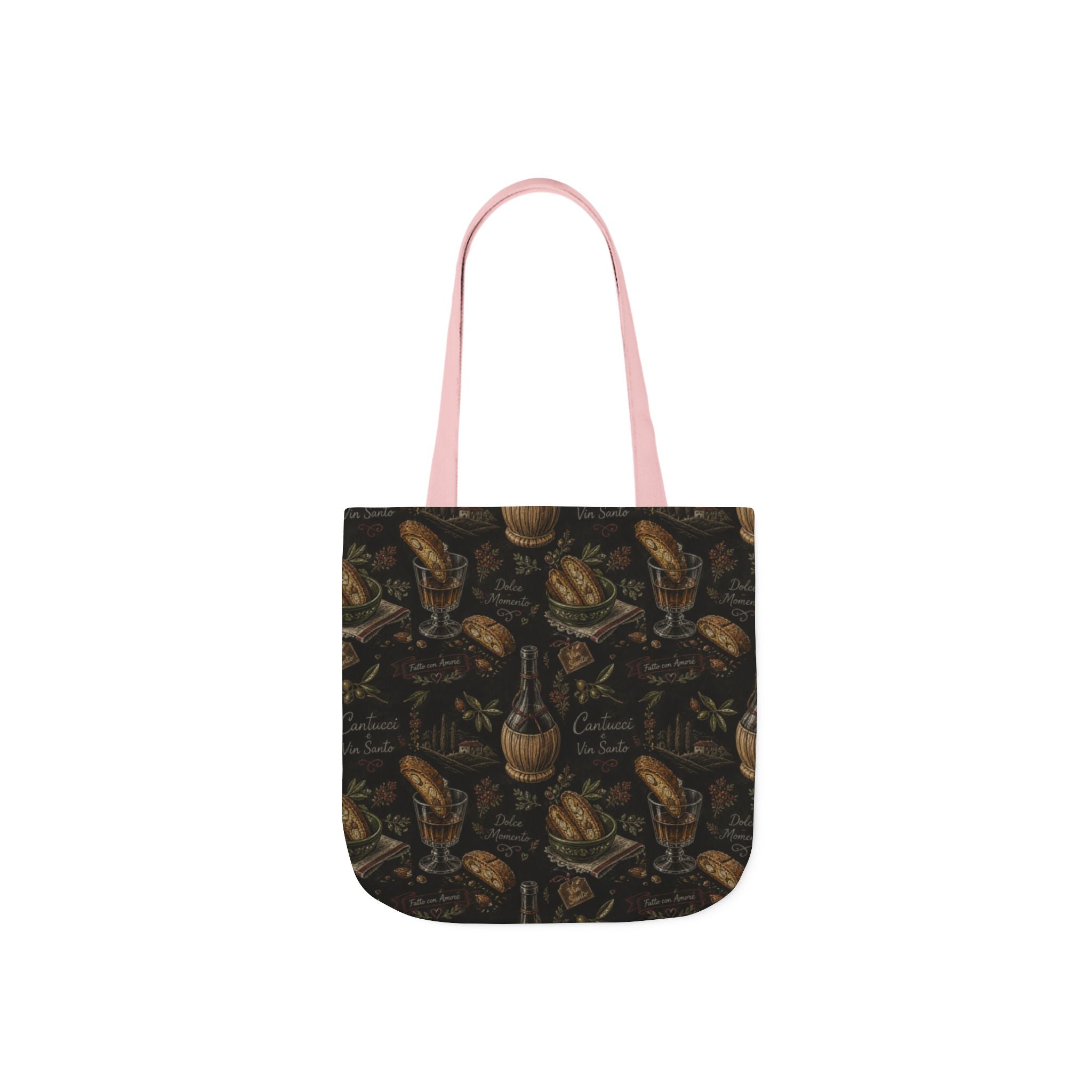 Biscotti & Vin Santo Canvas Tote Bag Mediterranean Kitchen Chalk Art Design Italian Cottagecore Gift