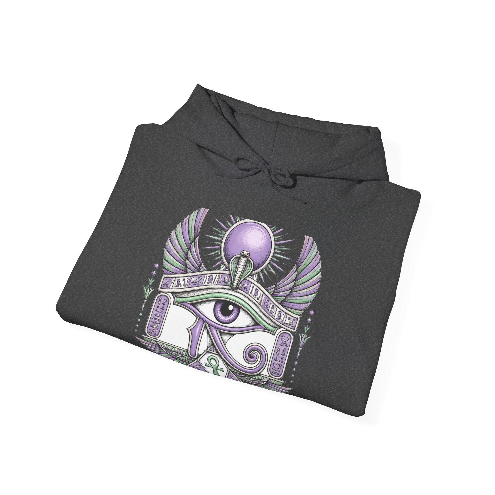 Matching Couple Sweatshirt - Eye of Ra & Horus Matching Couple Hooded Sweatshirt Hand-Drawn Art His Hers Best Friend Gift - Design A