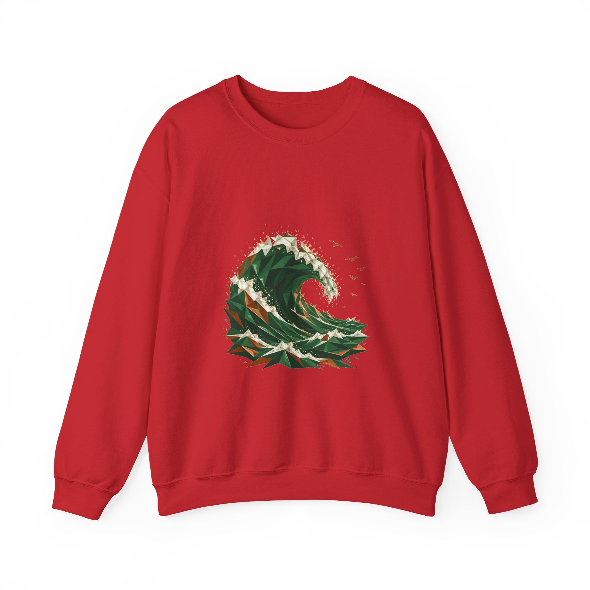 Matching Couple Sweatshirt - Mountain & Ocean Matching Couple Premium Fleece Sweatshirt Geometric Art His Hers Love Gift - Design B