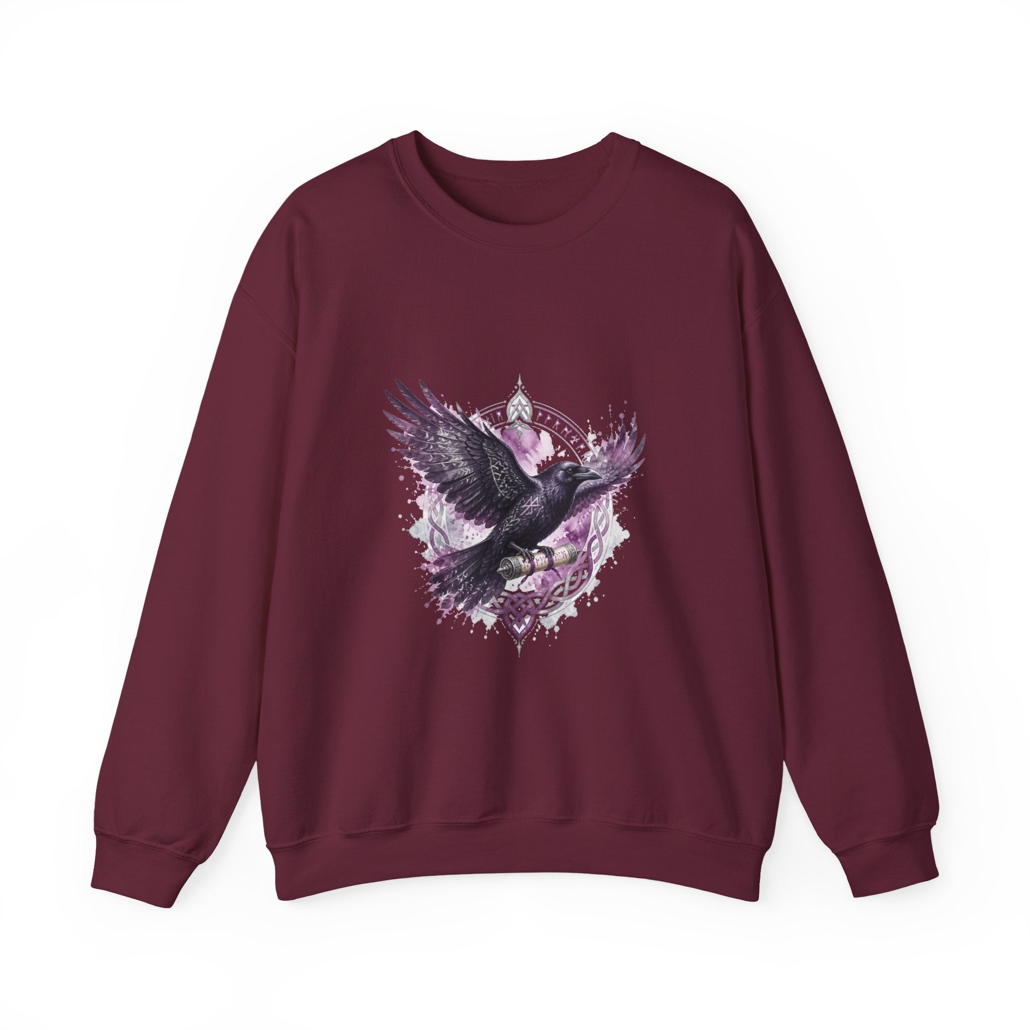 Matching Couple Sweatshirt - Huginn & Muninn Matching Couple Premium Fleece Sweatshirt Watercolor Art His Hers Birthday Gift - Design B