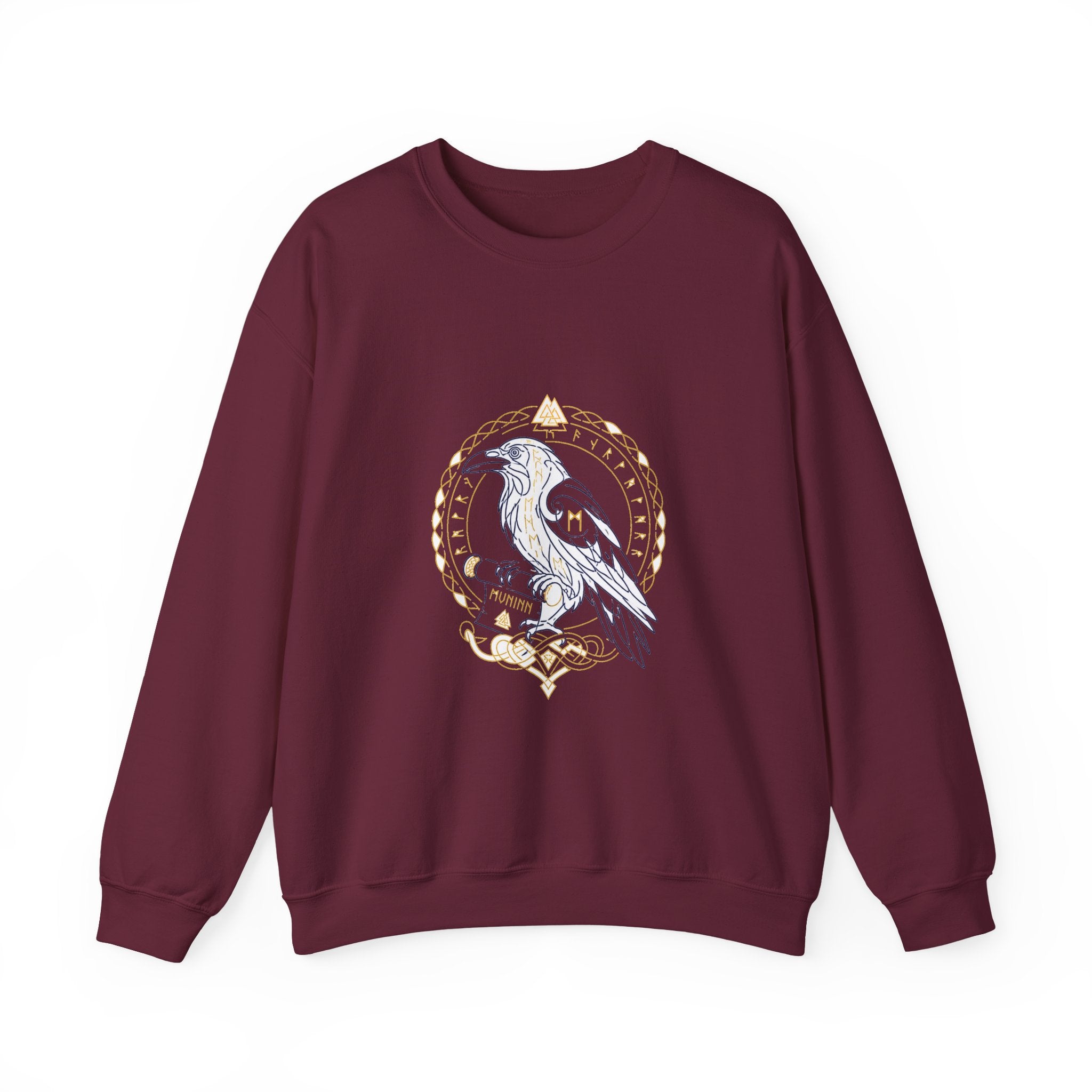 Matching Couple Sweatshirt - Huginn & Muninn Matching Couple Premium Fleece Sweatshirt Minimalist Art His Hers Christmas Gift - Design B