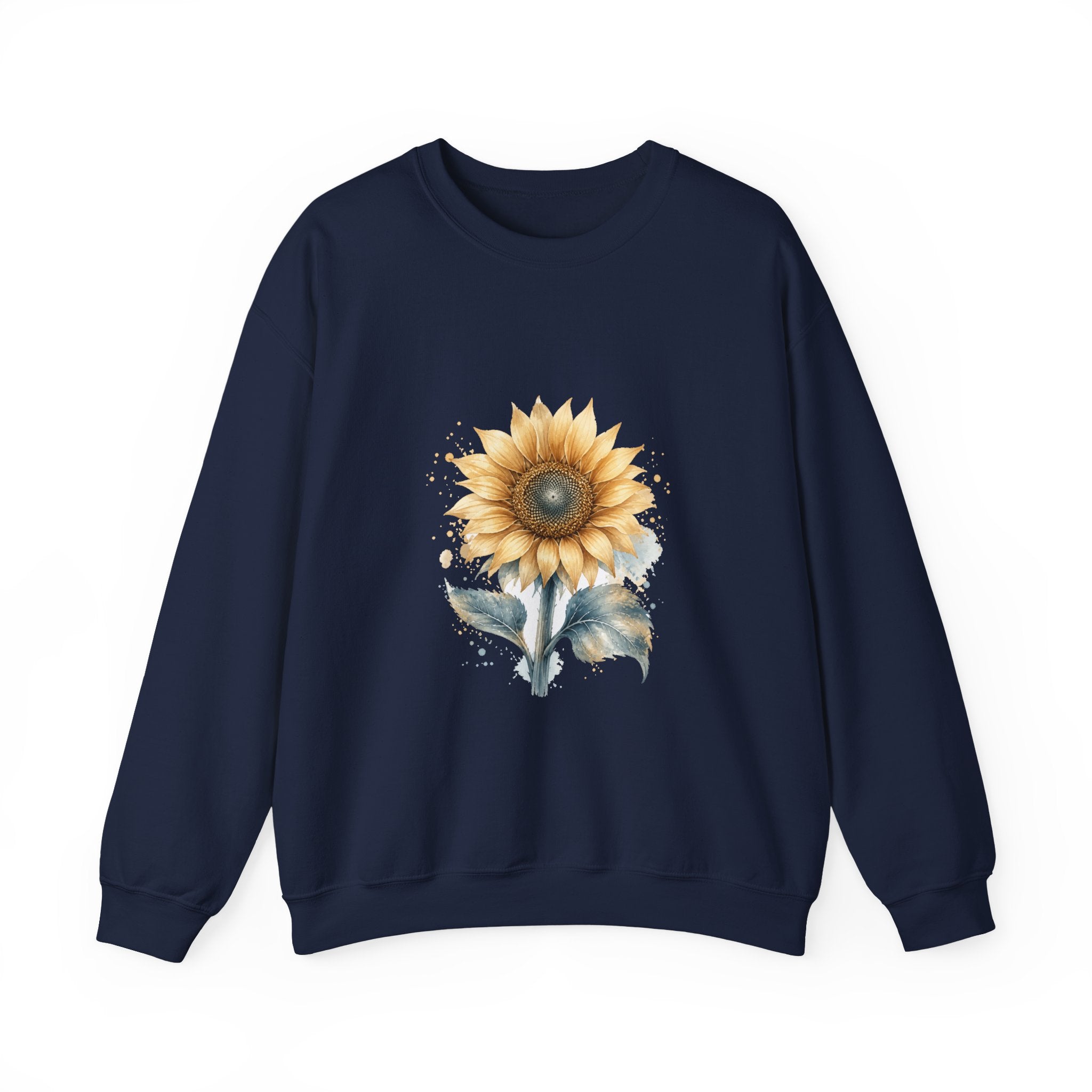 Matching Couple Sweatshirt - Sunflower & Moonflower Matching Couple Comfort Colors Crew Watercolor Art His Hers Birthday Gift - Design A