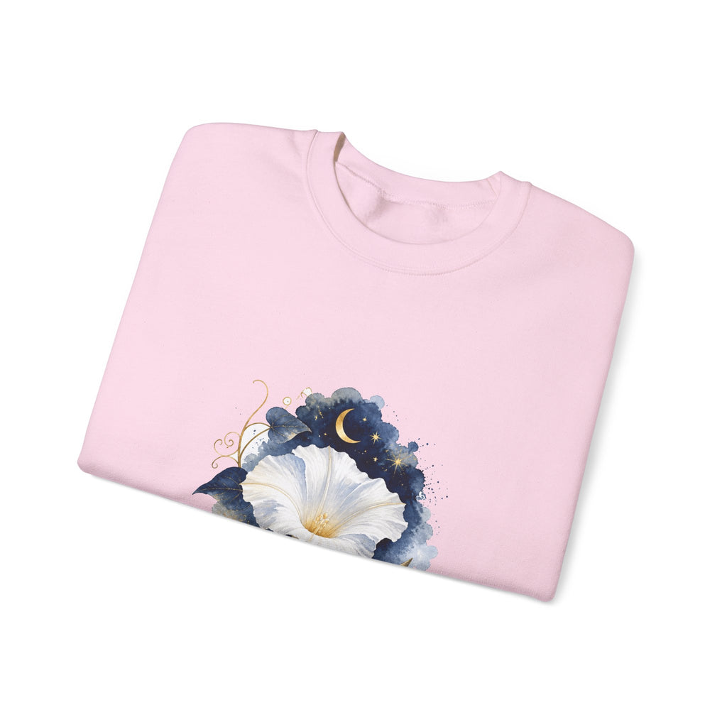 Matching Couple Sweatshirt - Sunflower & Moonflower Matching Couple Premium Fleece Sweatshirt Watercolor Art His Hers Birthday Gift - Design B