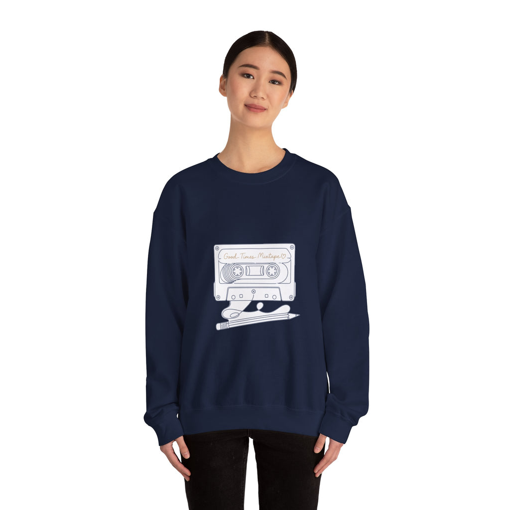 Matching Couple Sweatshirt - Vinyl & Cassette Matching Couple Crewneck Sweatshirt Minimalist Art His Hers Valentine Gift - Design B