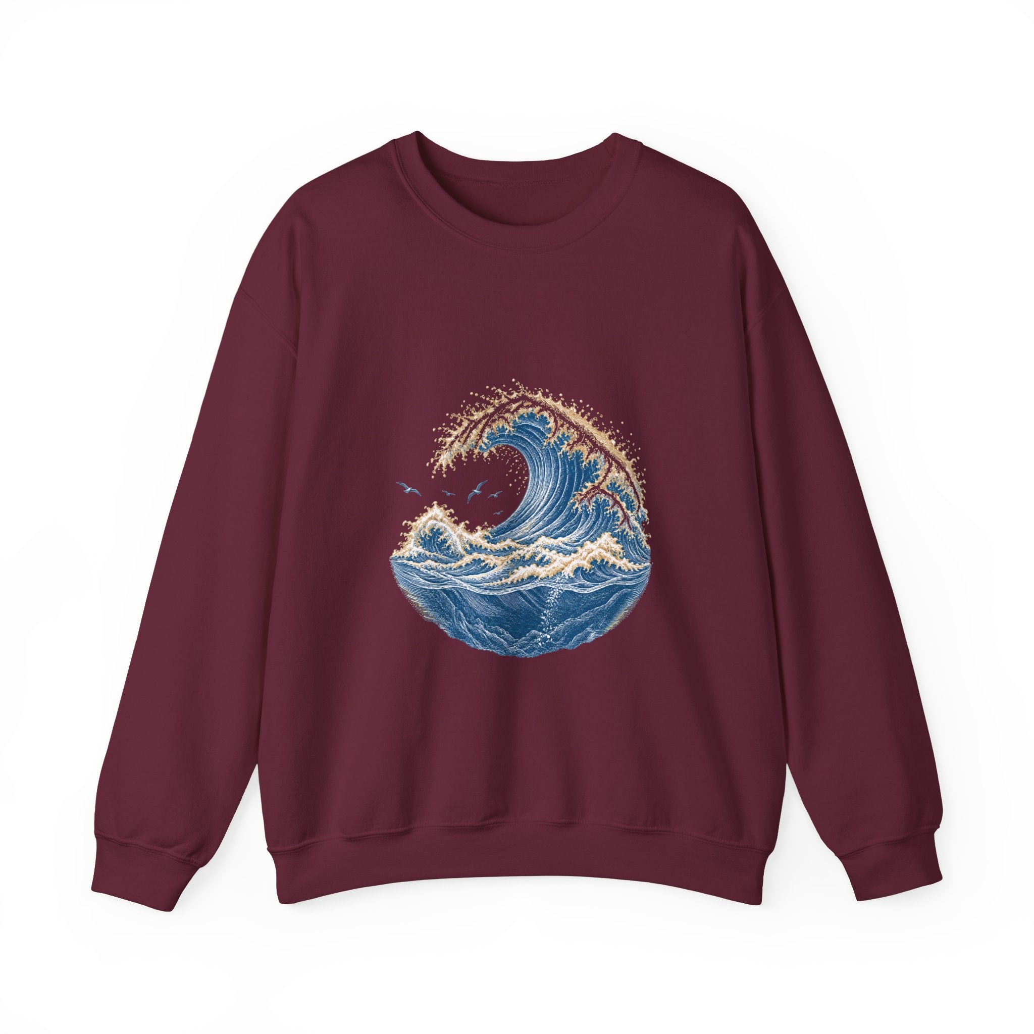 Matching Couple Sweatshirt - Mountain & Ocean Matching Couple Comfort Colors Crew Vintage Art His Hers Honeymoon Gift - Design B