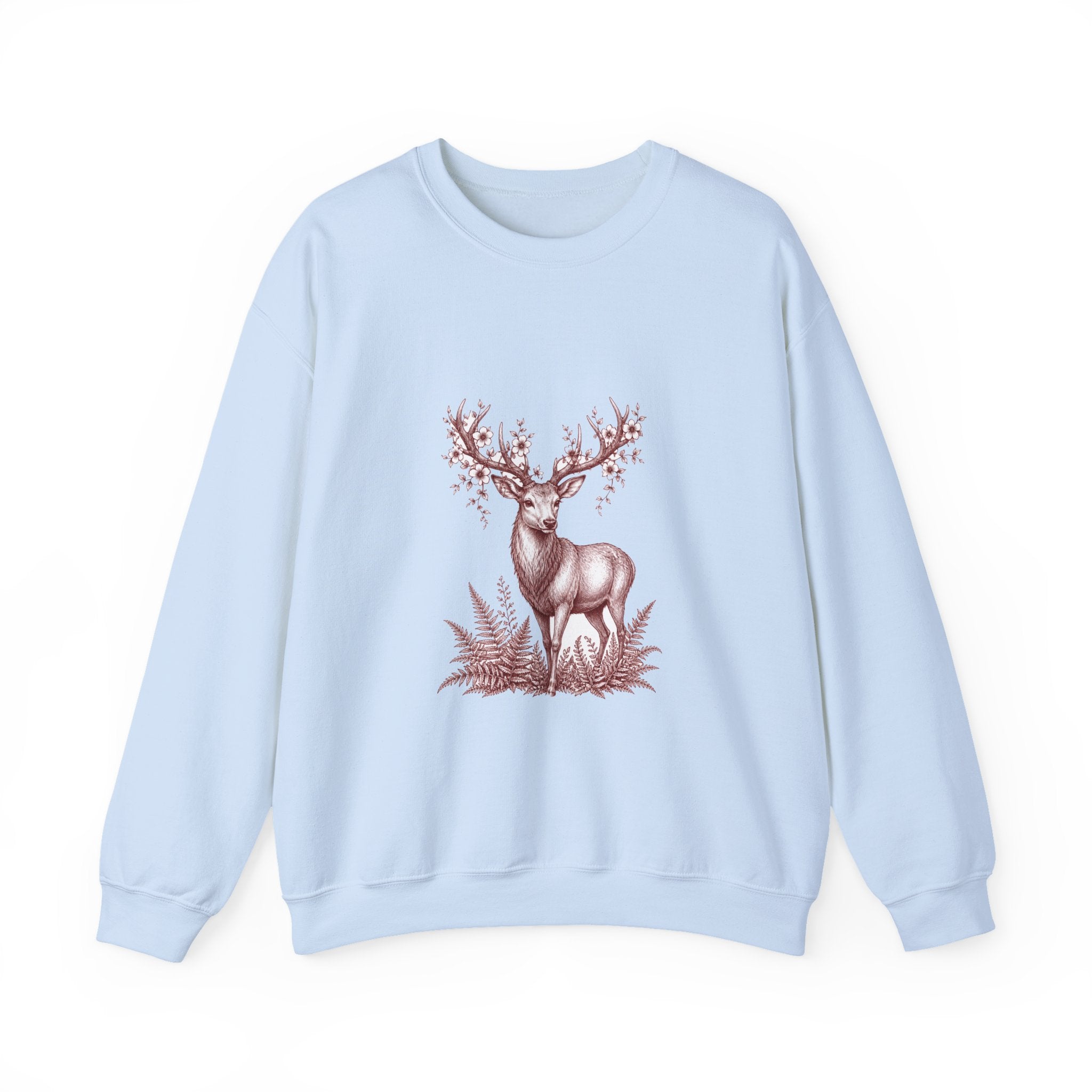 Matching Couple Sweatshirt - Bear & Deer Matching Couple Comfort Colors Crew Hand-Drawn Art His Hers Anniversary Gift - Design B